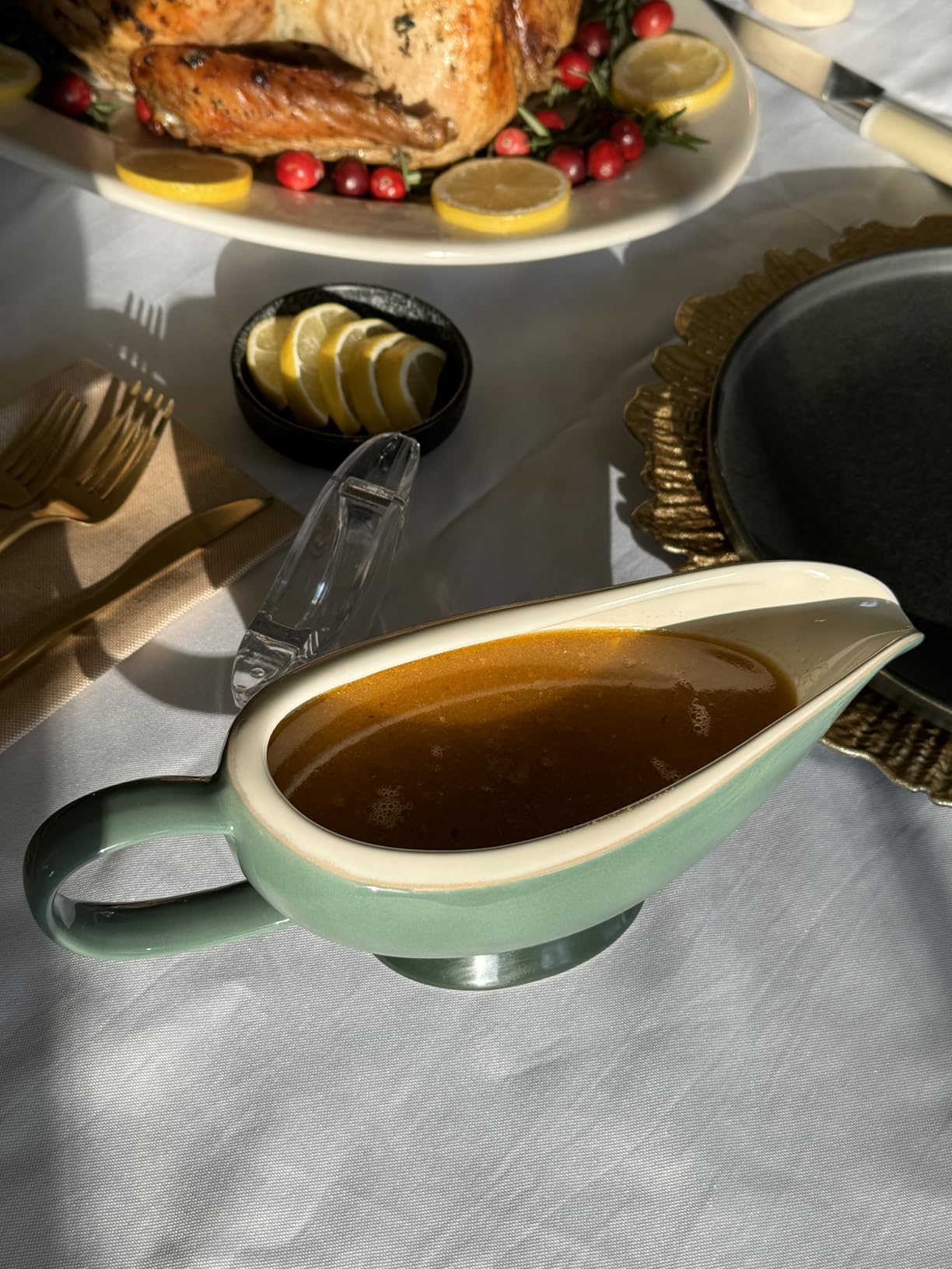 Le Creuset Heritage Stoneware Gravy Boat, White customer photo 1