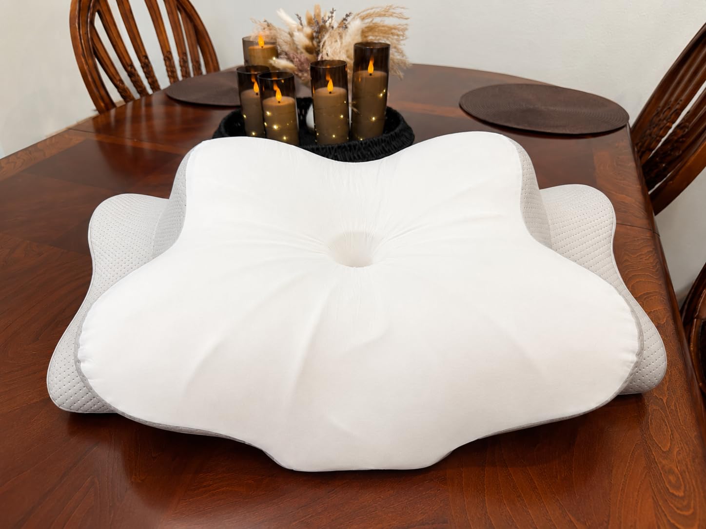 DONAMA Cervical Pillow for Neck and Shoulder,Contour Memory Foam Pillow,Ergonomic Neck Support Pillow for Side Back Stomach Sleepers with Pillowcase | Queen,Ergonomic Dual-Height,Odorless Memory Foam,Side/Back/Stomach Sleepers,Cooling Hypoallergenic Cover,OEKO-TEX Certified customer photo 1