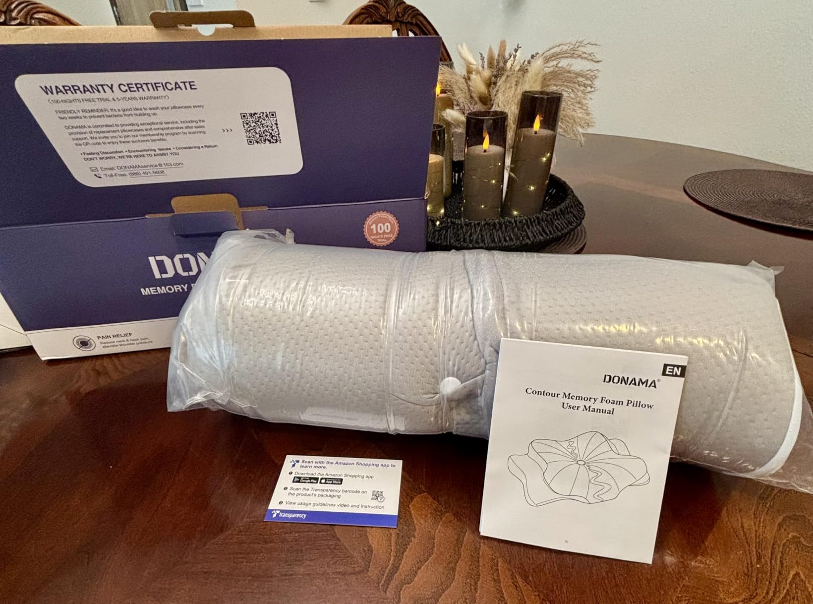 DONAMA Cervical Pillow for Neck and Shoulder,Contour Memory Foam Pillow,Ergonomic Neck Support Pillow for Side Back Stomach Sleepers with Pillowcase | Queen,Ergonomic Dual-Height,Odorless Memory Foam,Side/Back/Stomach Sleepers,Cooling Hypoallergenic Cover,OEKO-TEX Certified customer photo 2