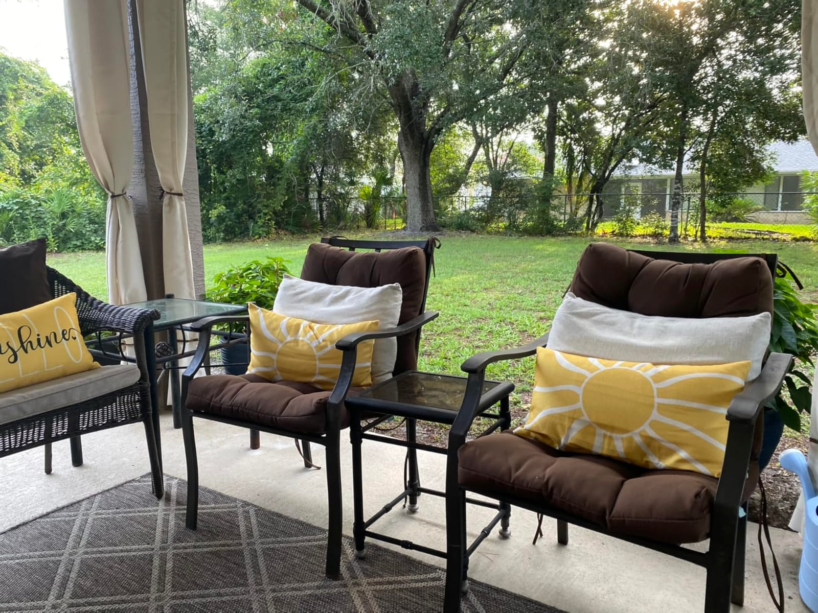 QILLOWAY Outdoor Chair Cushion for Patio Furniture, Waterproof Patio Cushions Set of 2 with Ties, Fade Resistant Replacement Pads for Outdoor Rocking Chairs, Tan, Grey customer photo 1