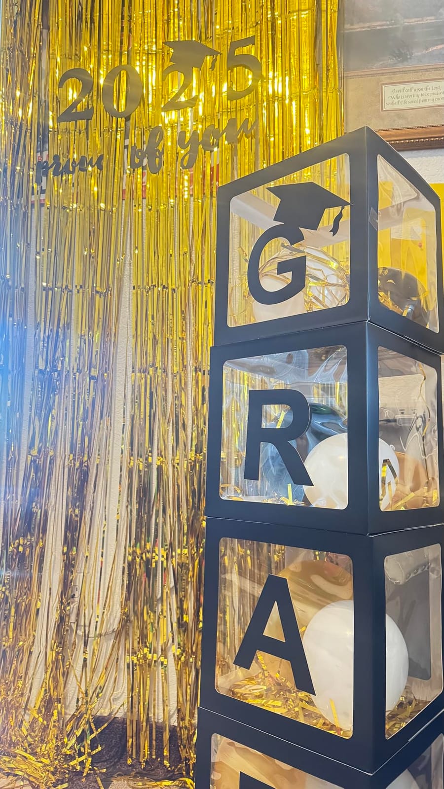 2026 Graduation Party Decorations - Black Balloon Boxes with Letters, GRAD & So Proud of You & 2026, 20pcs Balloons customer photo 2