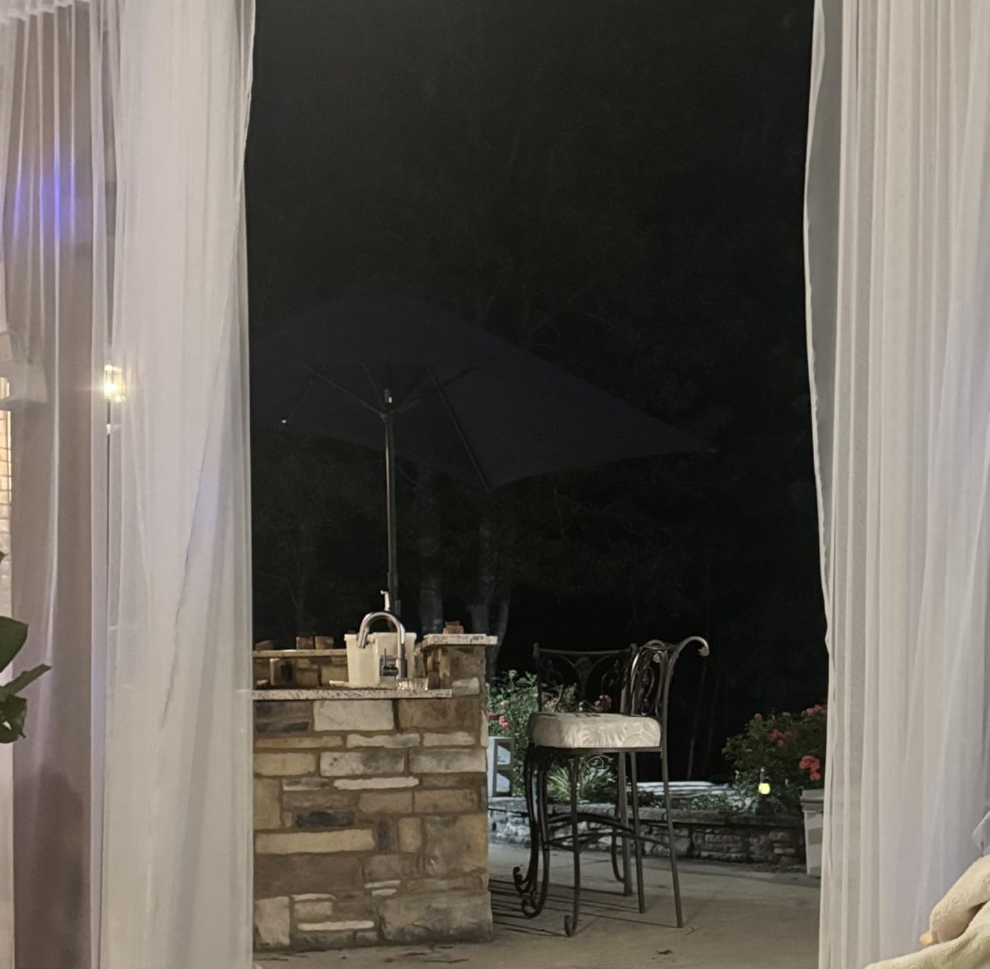 RYB HOME Mosquito Net Outdoor Curtains for Patio Waterproof, 2 Panels | Quick Dry, Lightweight, Tulle Drapes Mesh Netting with DIY Adjustable Length, for Porch, Gazebo, Canopy, White, W118 x L98 customer photo 1