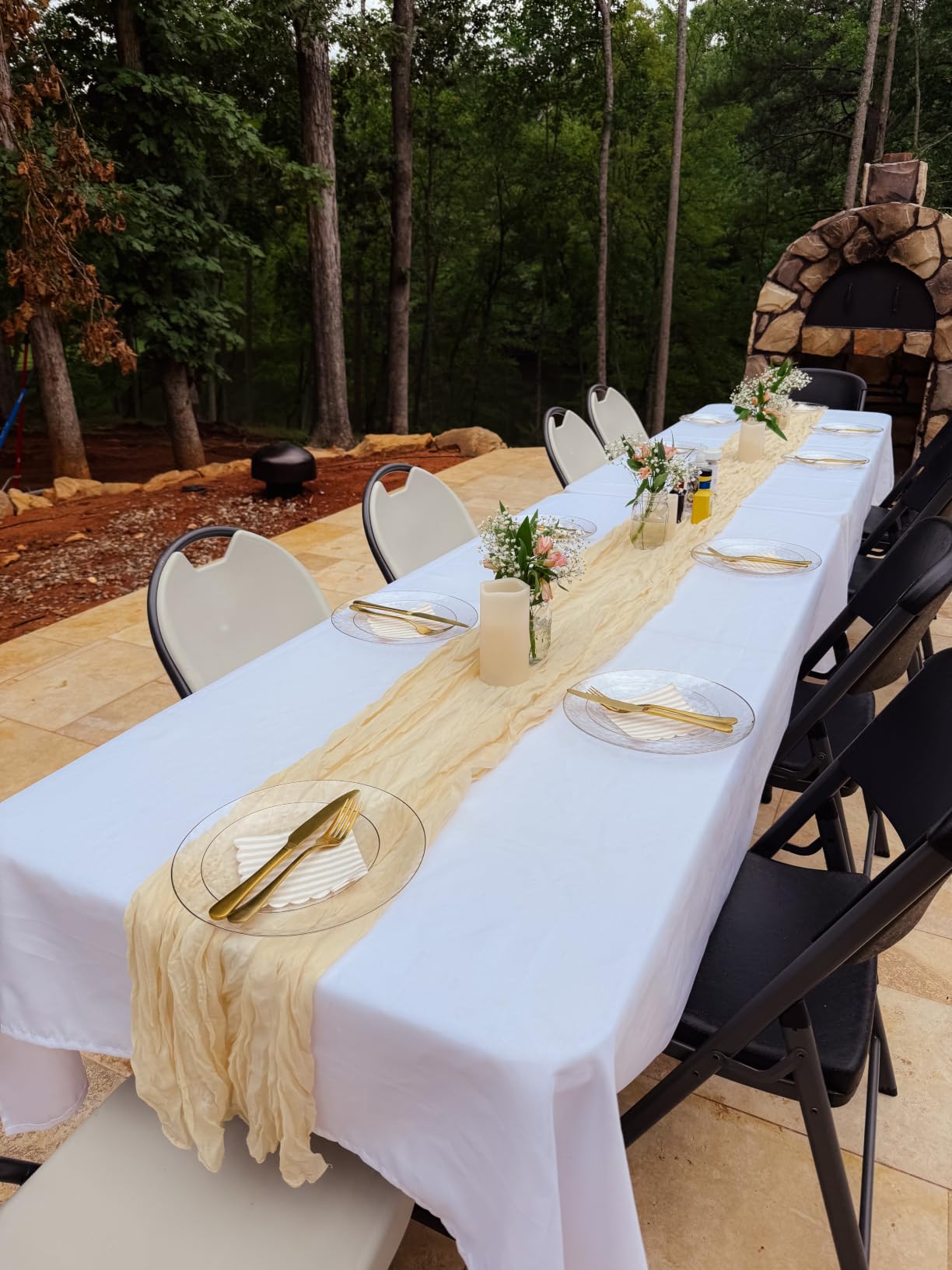 Fall Table Runner Terracotta Cheesecloth Boho Wedding Birthday Party customer photo 2