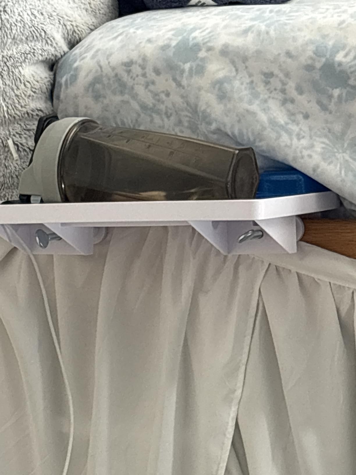 BedShelfie Bedside Shelf for Dorm Room - Cable Catch, Black | Bunk Bed & Top Bunk, College Dorm Room Essentials, Clip On Nightstand, Bed Side Table Tray, College Dorm Essentials customer photo 1