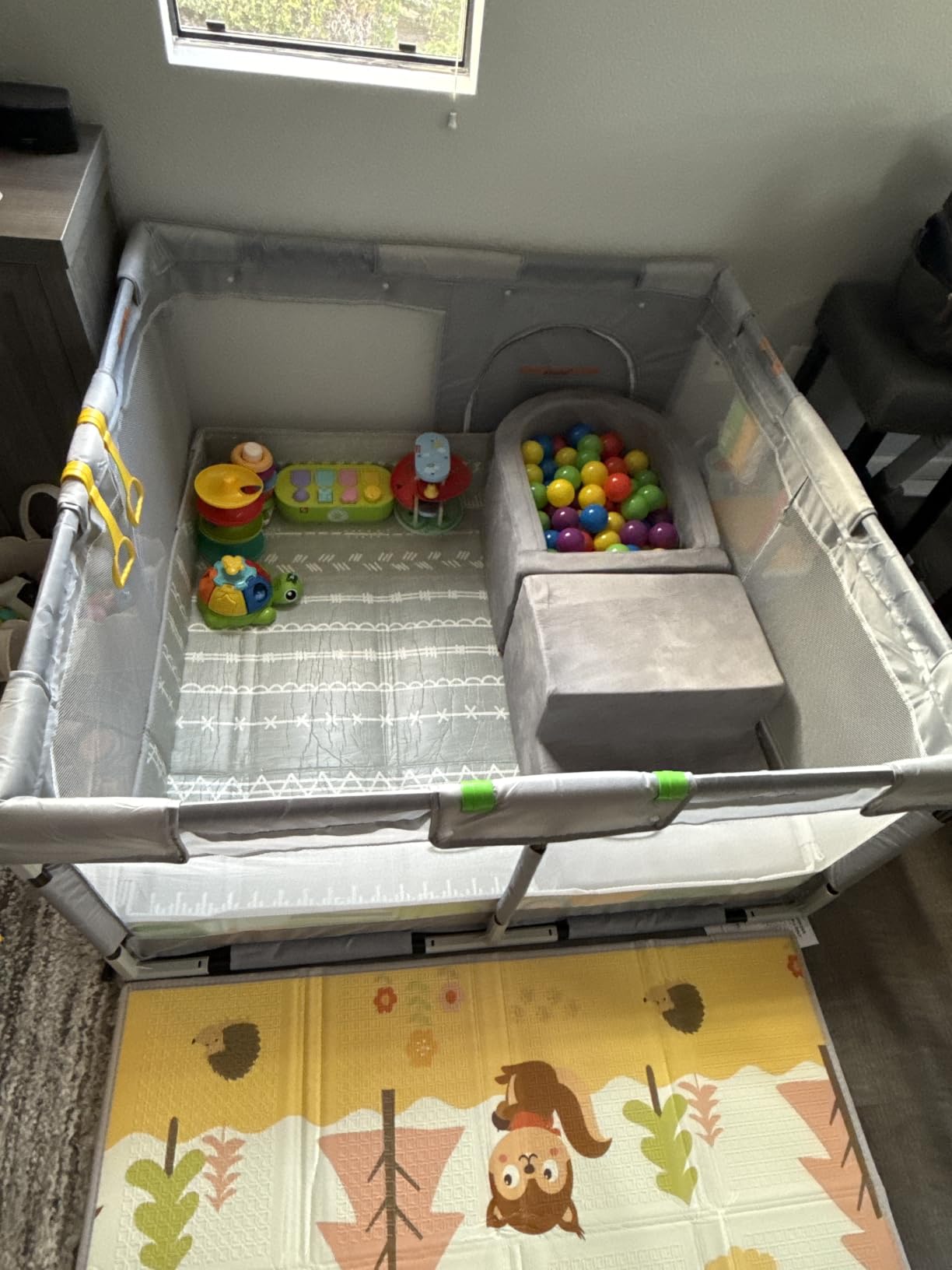 Fodoss Baby Playpen, 47×47in Playpen for Babies and Toddlers with Door | Baby Play Yard for Indoor & Outdoor, Soft Breathable Mesh, BPA-Free Oxford Fabric, Anti-Slip Suction Cups, Pull Rings customer photo 1