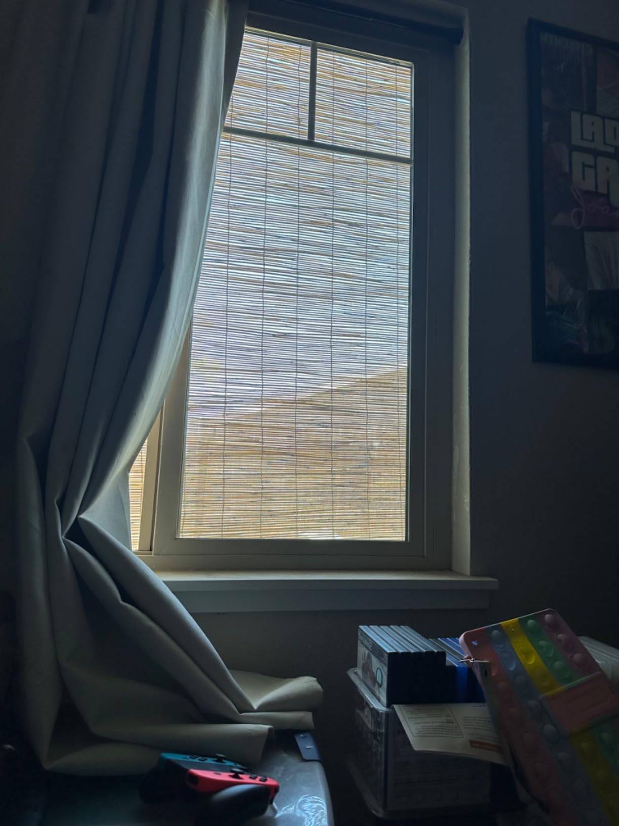 Forever Bamboo Light-Filtering Cord-Free Bamboo Reed Roll-Up Blind Shades for Windows Manual Roman Blinds Coffee 48 in W x 72 in H customer photo 1