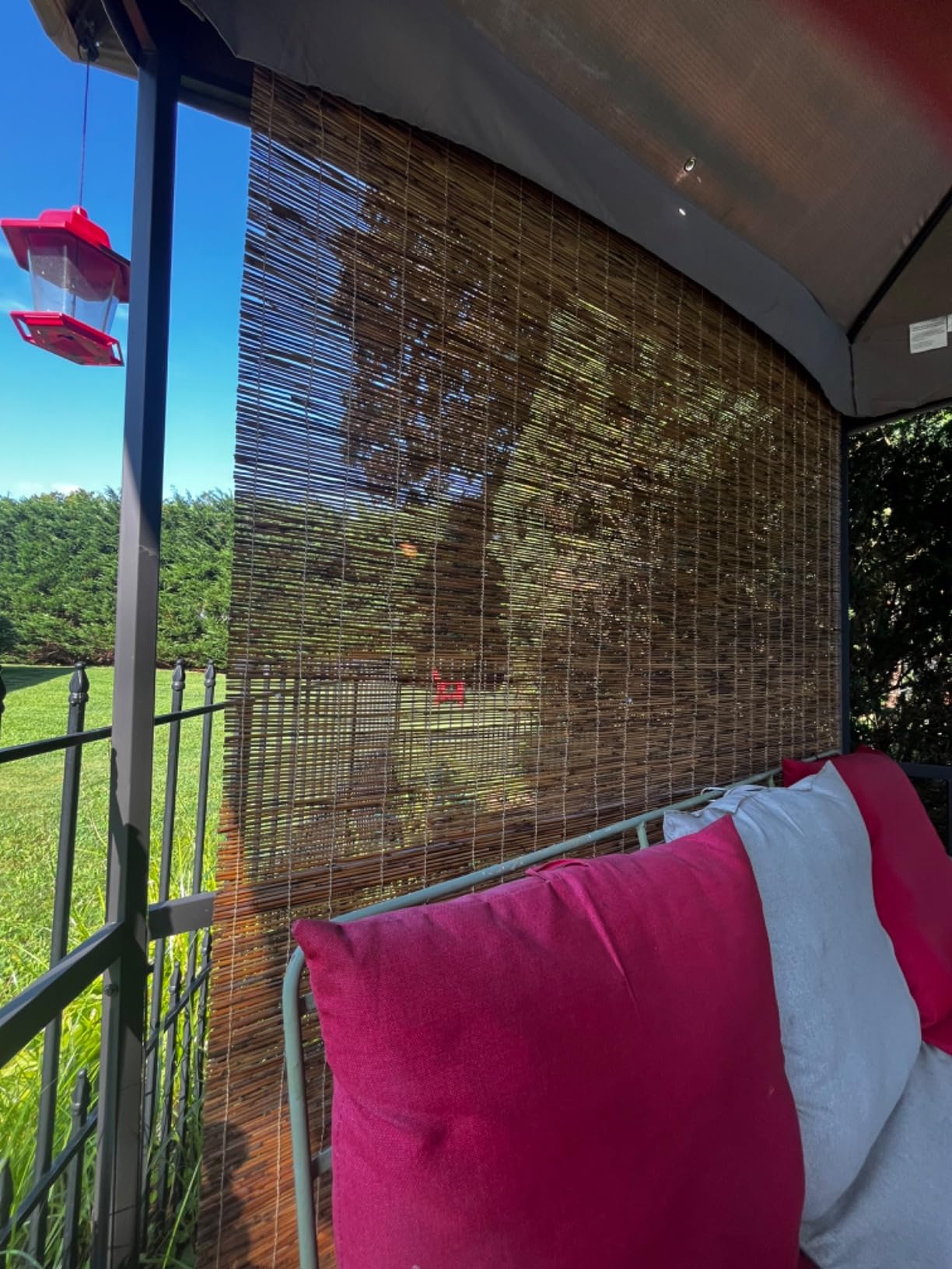 Forever Bamboo Light-Filtering Cord-Free Bamboo Reed Roll-Up Blind Shades for Windows Manual Roman Blinds Coffee 48 in W x 72 in H customer photo 2
