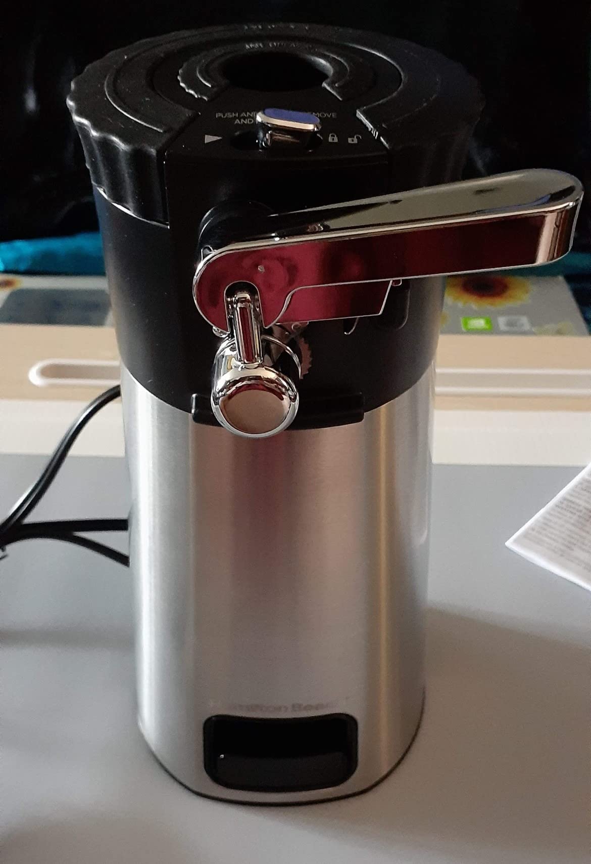 Hamilton Beach OpenStation Electric Can Opener With Automatic Shutoff | SureCut Technology Easily Aligns Cans | OpenMate Multi-Tool Jar & Bottle Opener | Cord Storage | Stainless Steel | 76382FJ customer photo 2