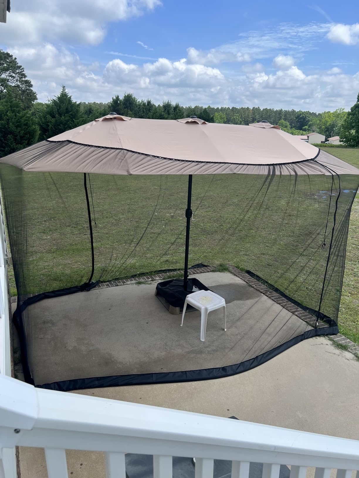 15FT Mosquito Netting for Patio Umbrella Double Sided Patio Umbrella Canopy Netting (Black)(Does Not Contain Gazebo Patio Umbrela) customer photo 1