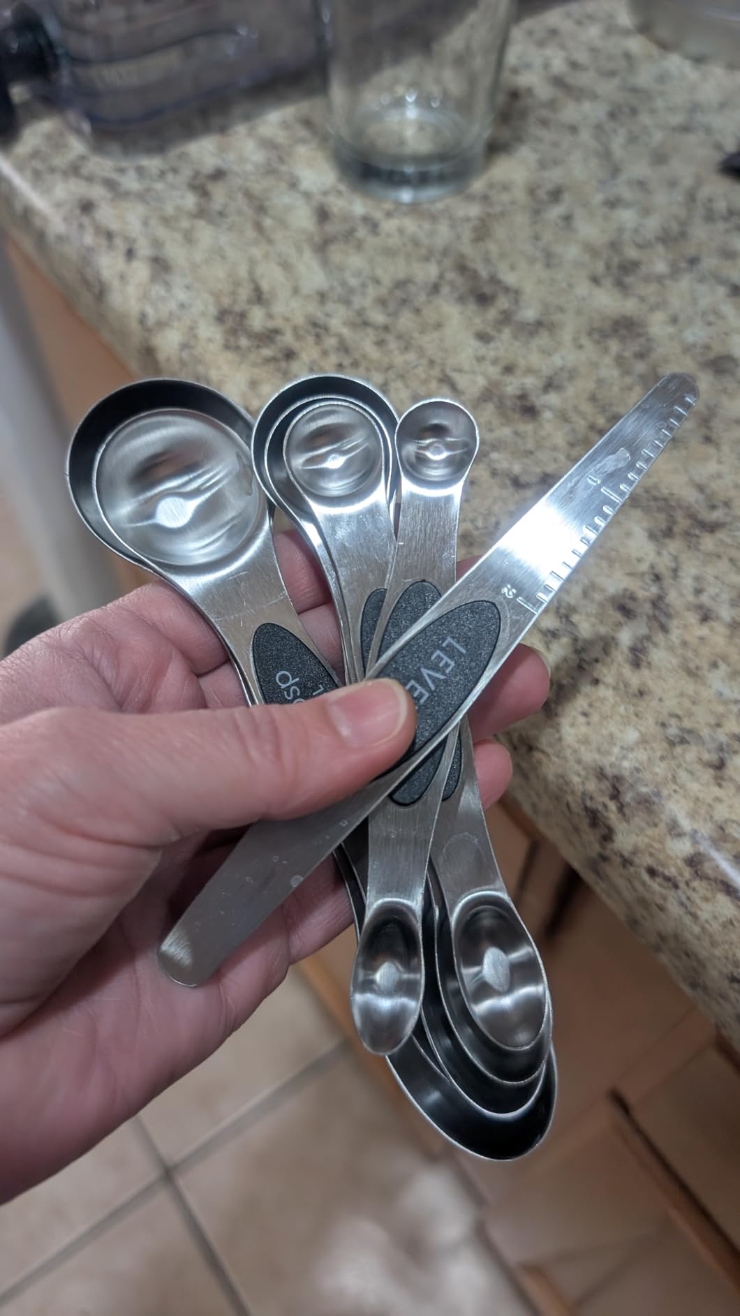 Magnetic Measuring Spoons Set Stainless Steel with Leveler, Stackable Metal Tablespoon Measure Spoon for Baking, Measuring Cups and Spoon Set Kitchen Gadgets Apartment Essentials Fits in Spice Jars customer photo 1