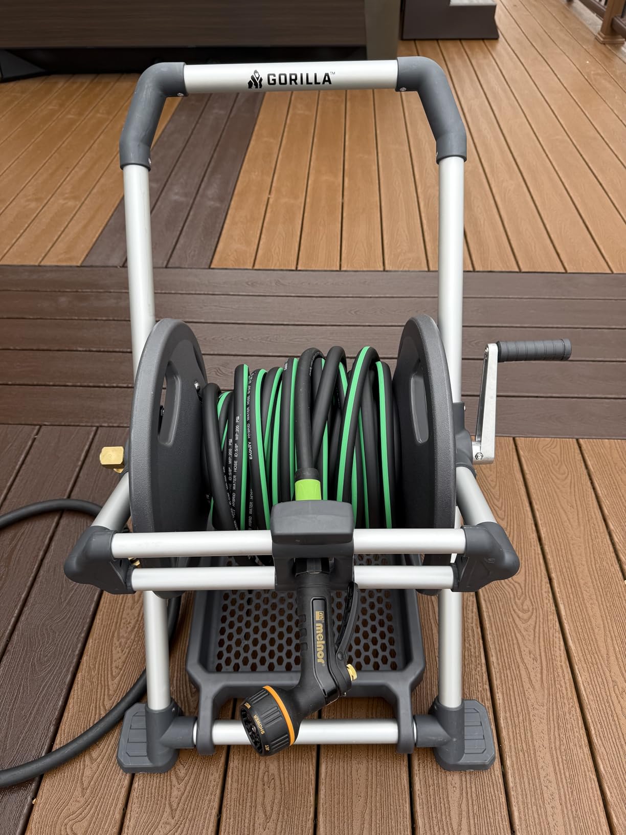 Gorilla GRS-200H Aluminum Garden Hose Reel, 200 Ft, No-Leak Brass Fittings customer photo 1
