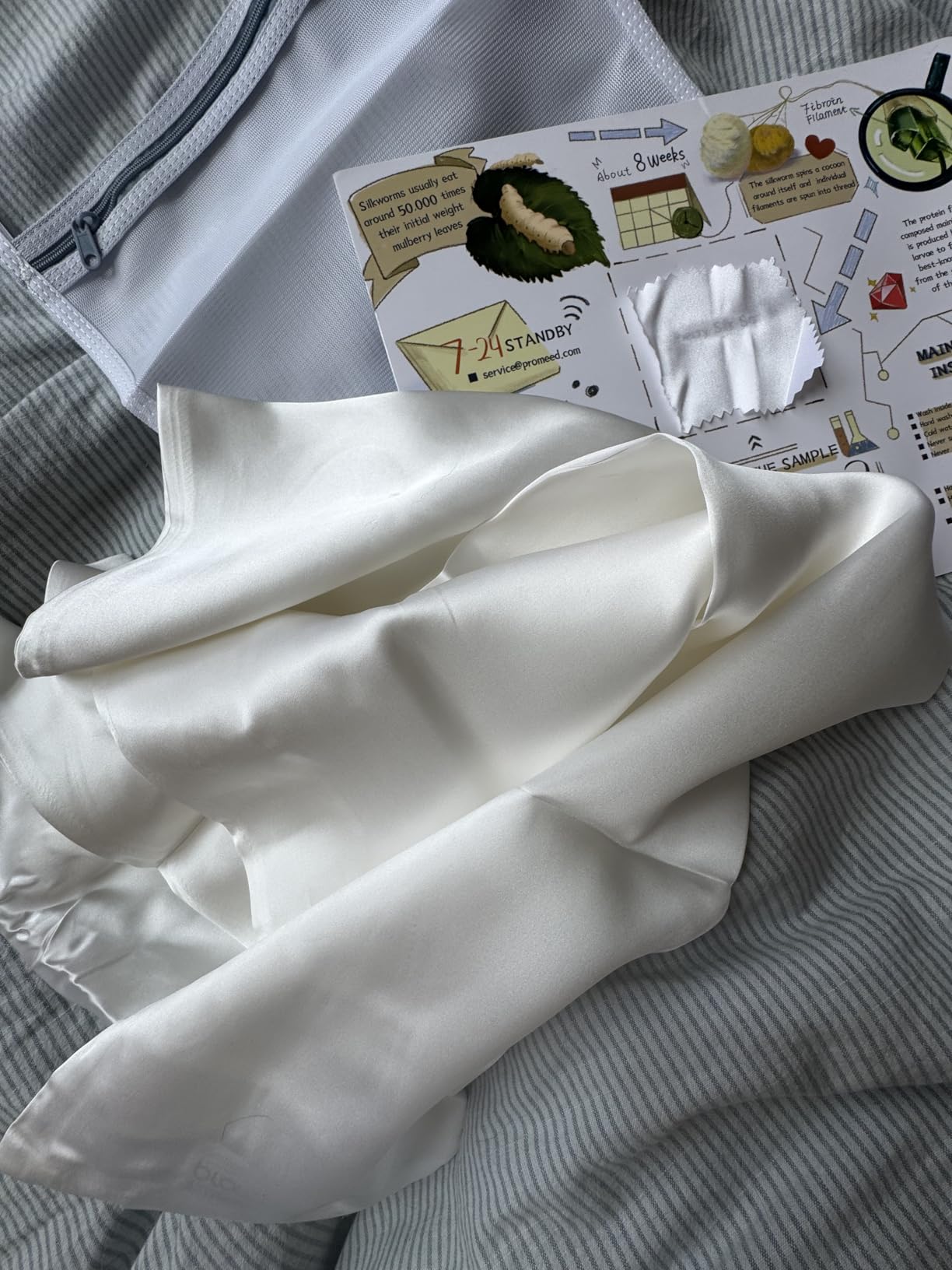 PROMEED 23 Momme 100% Mulberry Silk Pillowcase for Hair and Skin, Standard | Both Sides Real Silk, Grade 6A+; Friction-Free Surface Prevents Hair Tangles, Bedhead, and Split-End Breakage Overnight customer photo 2
