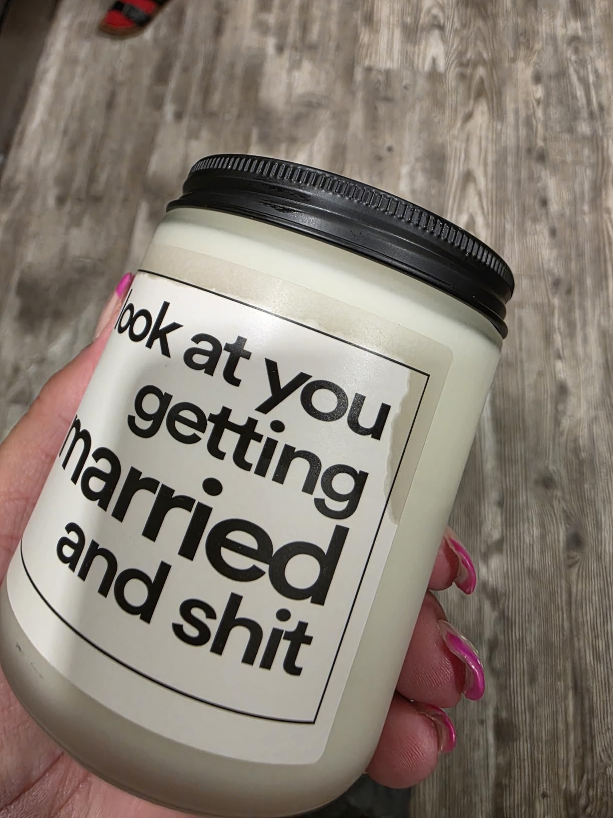 BaubleDazz Funny Wedding Gifts, Bachelorette & Bridal Shower Gift for Bride, 7oz Lavender Scented Soy Wax Candle, Bride to Be, Engagement Gifts for Couples customer photo 1
