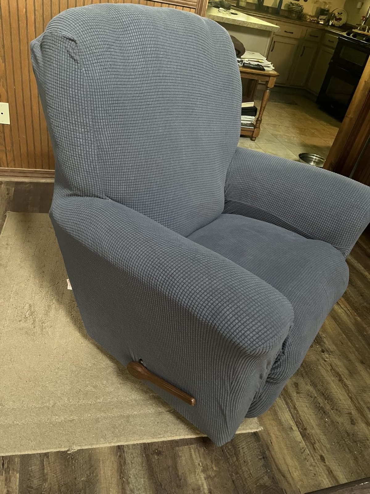 KEKUOU Recliner Chair Covers, 1-Piece Lazy Boy Recliner Cover, Greyish Green | Washable Stretch Recliner Slipcover (24