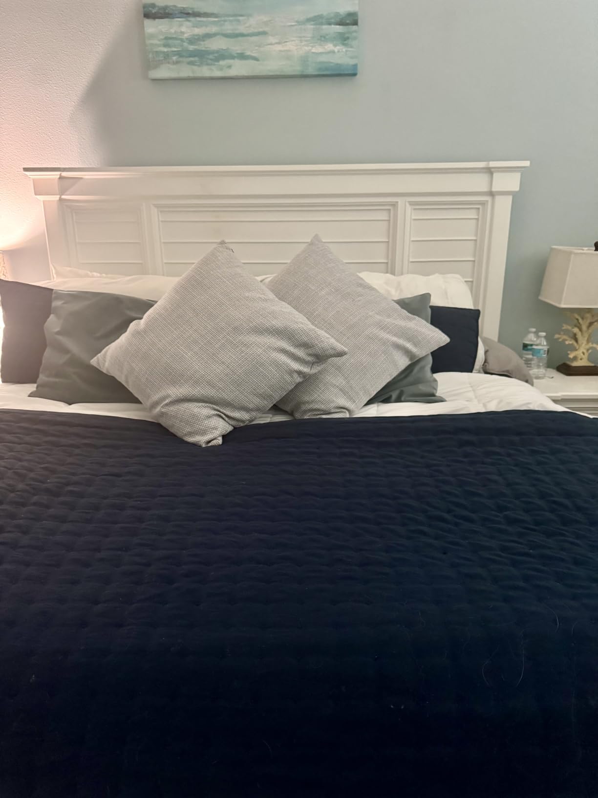 WDCOZY White Queen Size Quilt Bedding Sets with Pillow Shams, Lightweight Soft Bedspread Coverlet, Quilted Blanket Thin Comforter Bed Cover, All Season Summer Spring, 3 Pieces, 90x90 inches customer photo 2