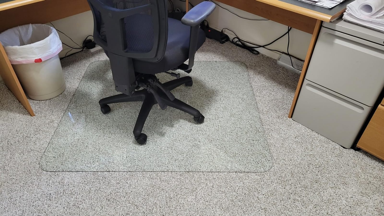 Tempered Glass Office Chair Mat for Carpet & Hardwood, 36