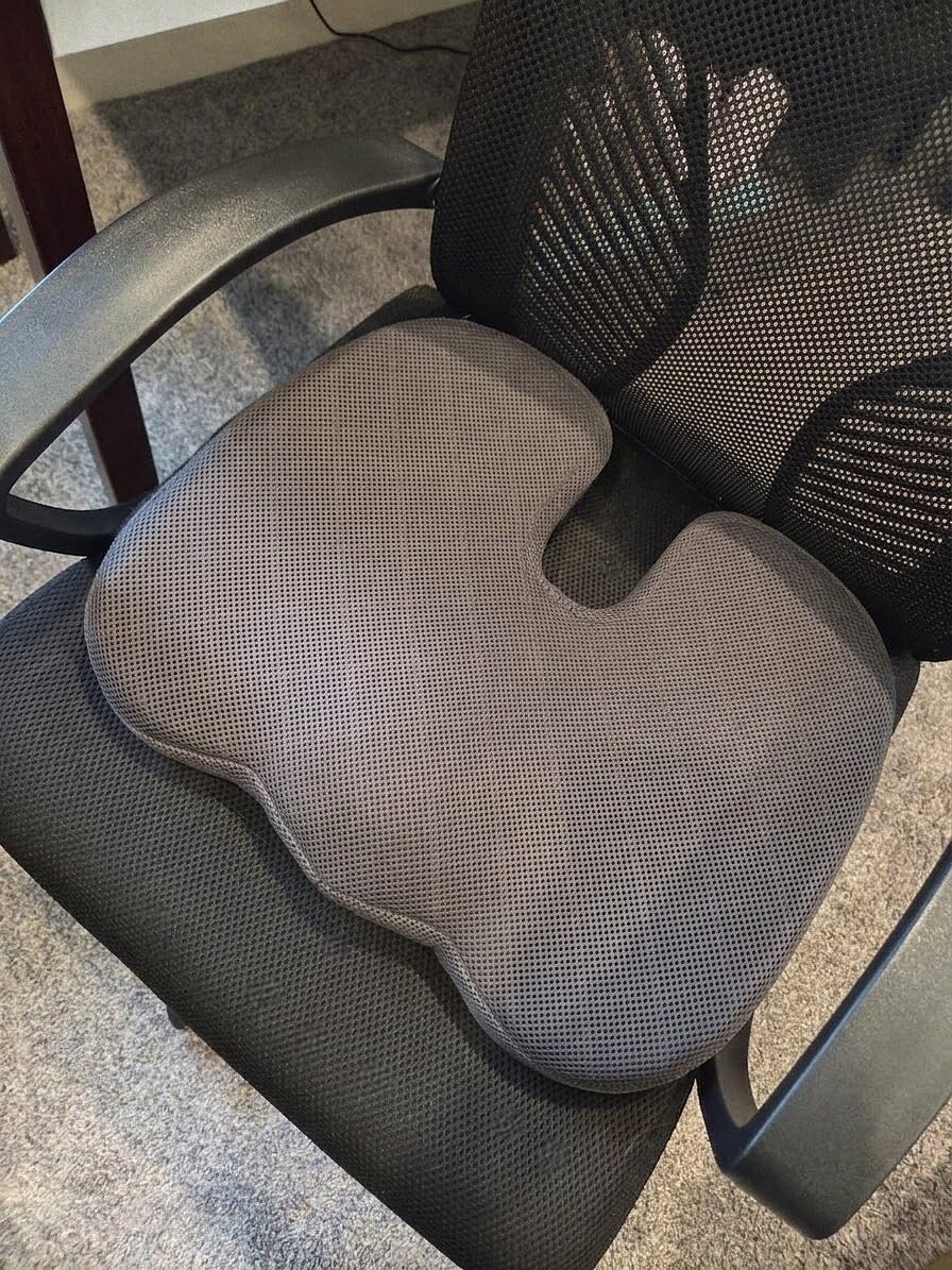 TushGuard Seat Cushion - Memory Foam Sitting Pillow for Office Chair, Car Seat, Airplane, Bleacher - Sciatica & Hip & Coccyx Pain Relief Desk Chair Cushion for Long Sitting Office Workers, Car Drivers customer photo 2