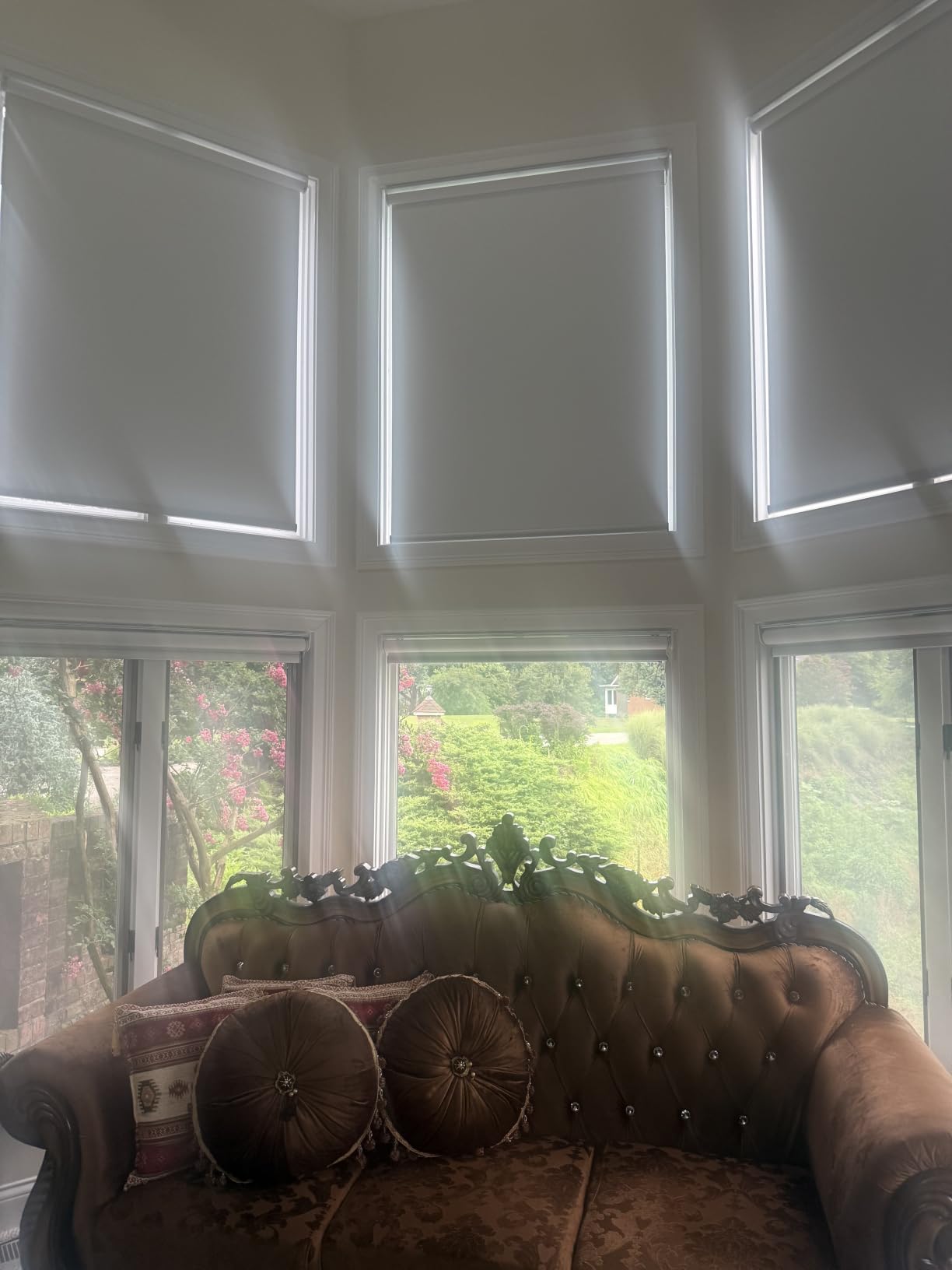 Motorized Roller Shades, 100% Blackout, Multi-Color Samples | Automatic Blinds for Indoor Windows, Works with Alexa Google Apple Home, Remote & App Control, Solar/USB Charging, Custom Size customer photo 2