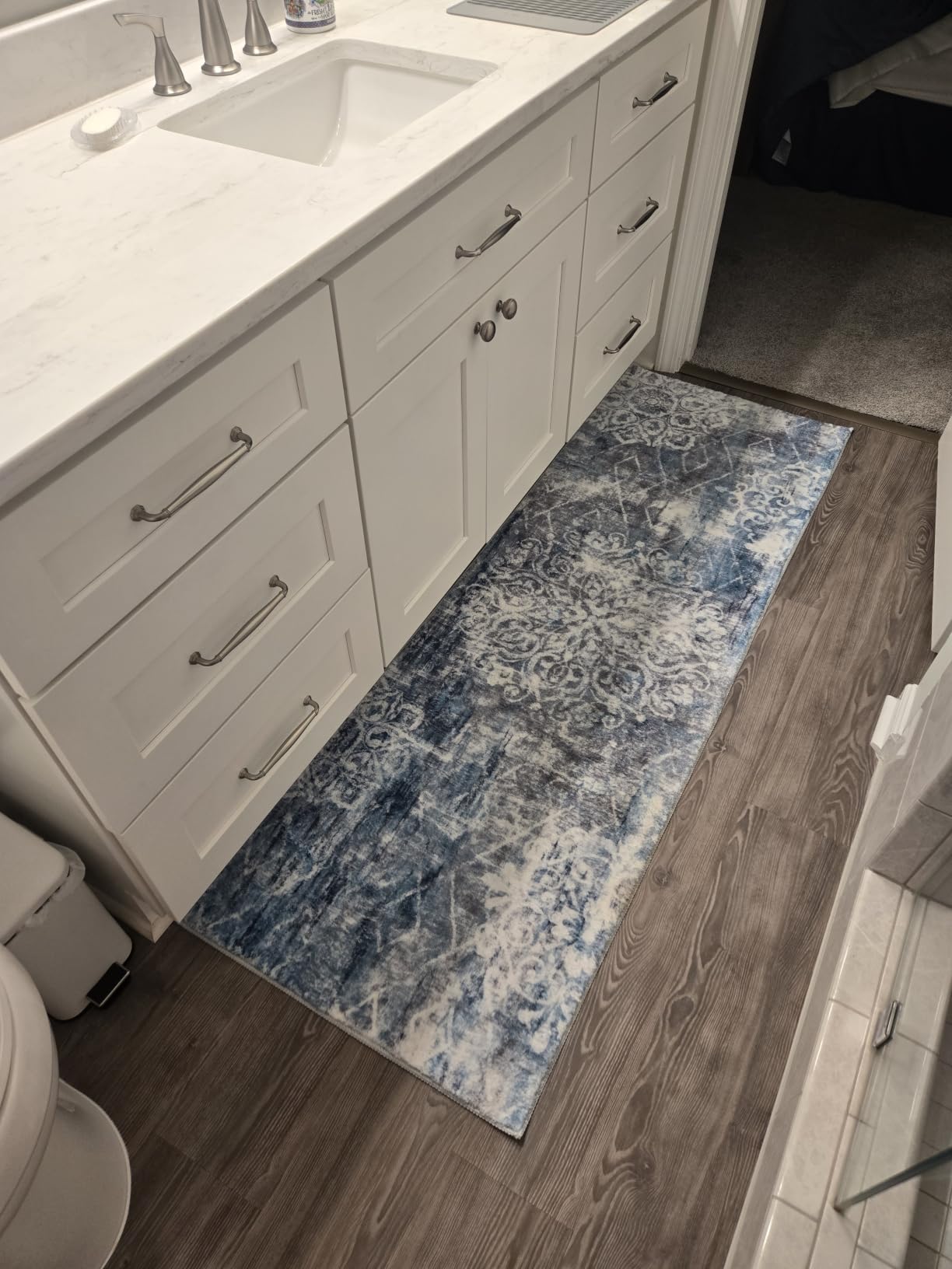 HEBE Hallway Runner Rug 2'x6', Washable Non Slip Kitchen Rug Runner | Soft Boho Bedroom Runner Rug, Vintage Distressed Low-Pile Floor Carpet Runners for Hallway, Entrance, Bathroom, Laundry customer photo 2