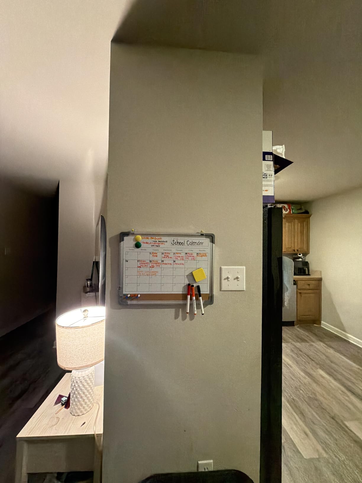 Monthly Calendar Whiteboard for Wall, Dry Erase Board with Cork Board Combo | 17