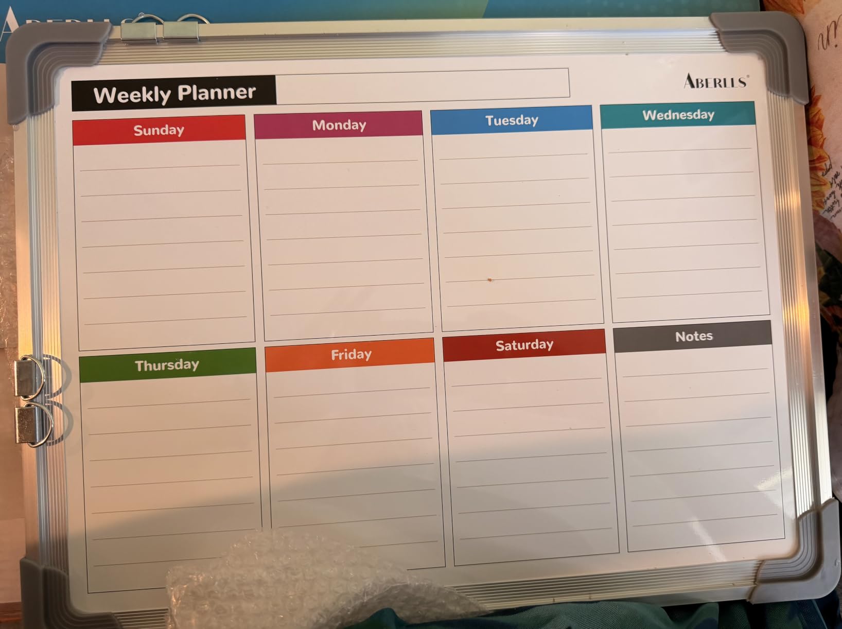 Monthly Calendar Whiteboard for Wall, Dry Erase Board with Cork Board Combo | 17