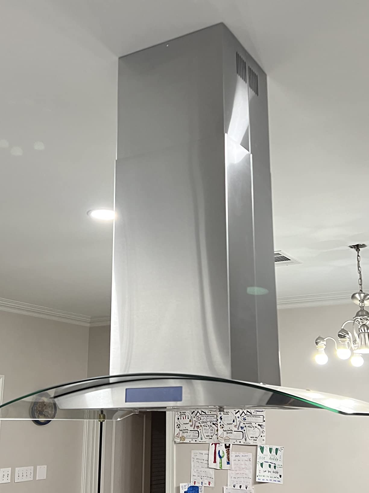 JOEAONZ Island Range Hood 30 Inch 700 CFM Gesture & Touch Control Ceiling Mount Stainless Steel Kitchen Vent Hood, Kitchen Exhaust Hood, Ducted/Ductless Convertible 3-speed Ventilation Fan Switchable customer photo 1