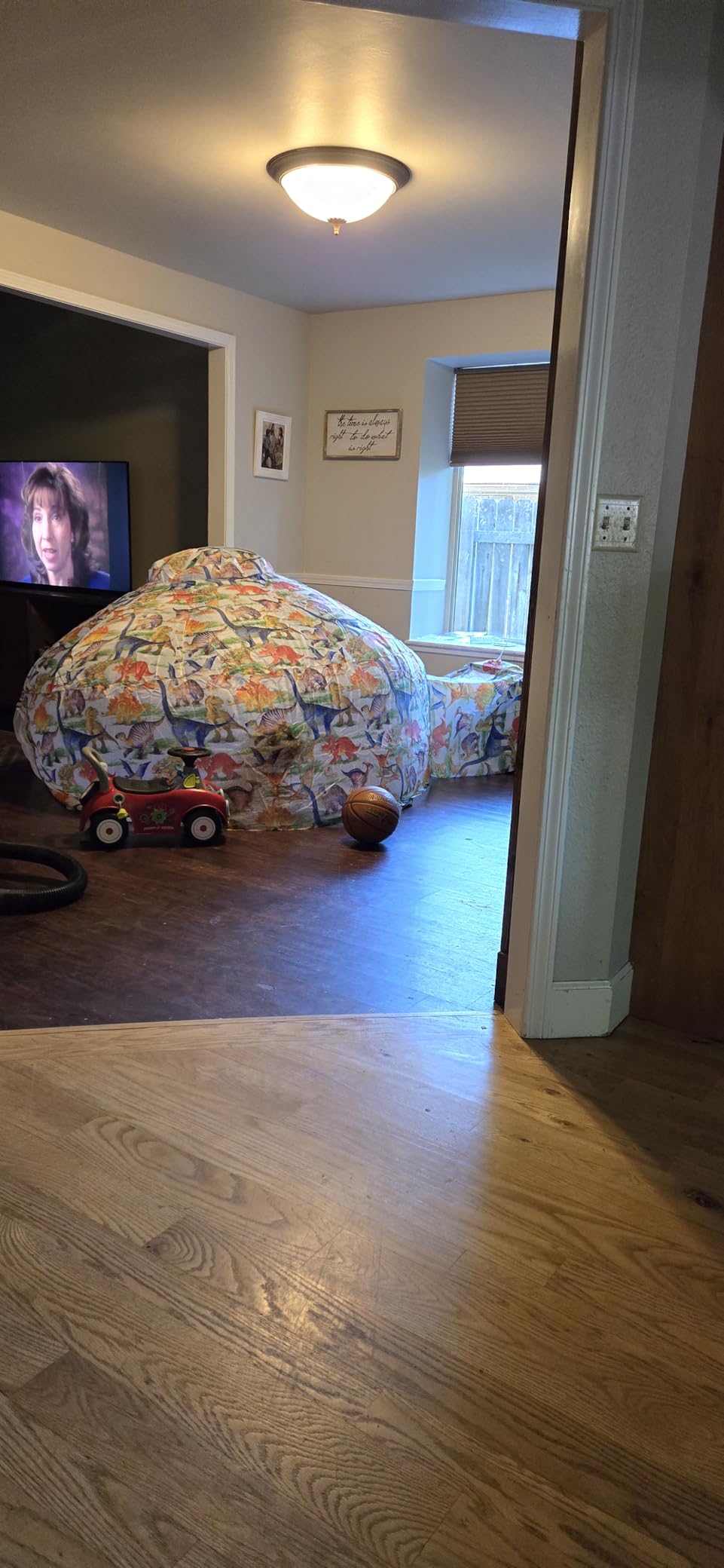 Air Tent for Kids with Door, Toddler Tents Indoor 77 x 50 in - Mermaid Fort | Inflates in 30 Sec, Breathable Fabric, Spacious Interior, Folds into Bag, Imaginative Kids Forts Indoor, Box Fan Not Included customer photo 1
