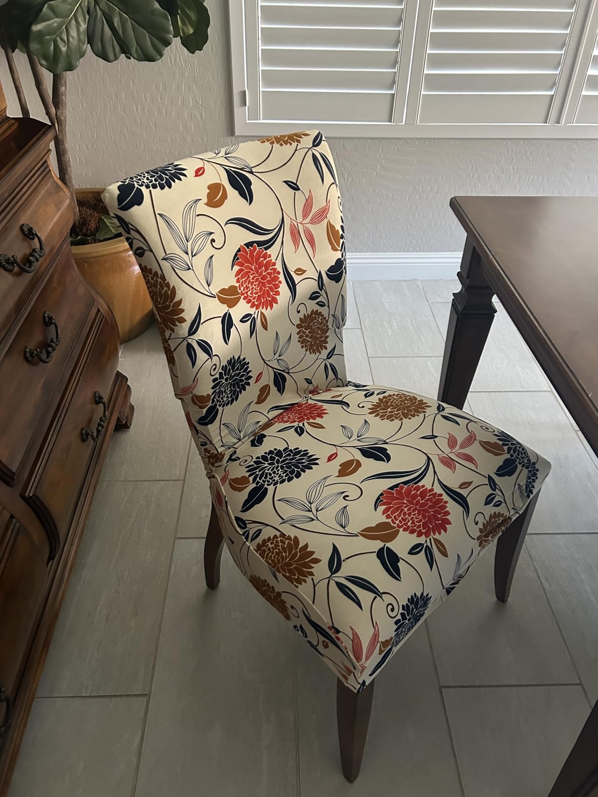 Velvet Chair Covers for Dining Chairs Set of 4, Stretchy Soft Parson Chair Covers Removable Washable Kitchen Dining Room Chair Slipcovers with Elastic for Universal Fit (Camel) customer photo 2