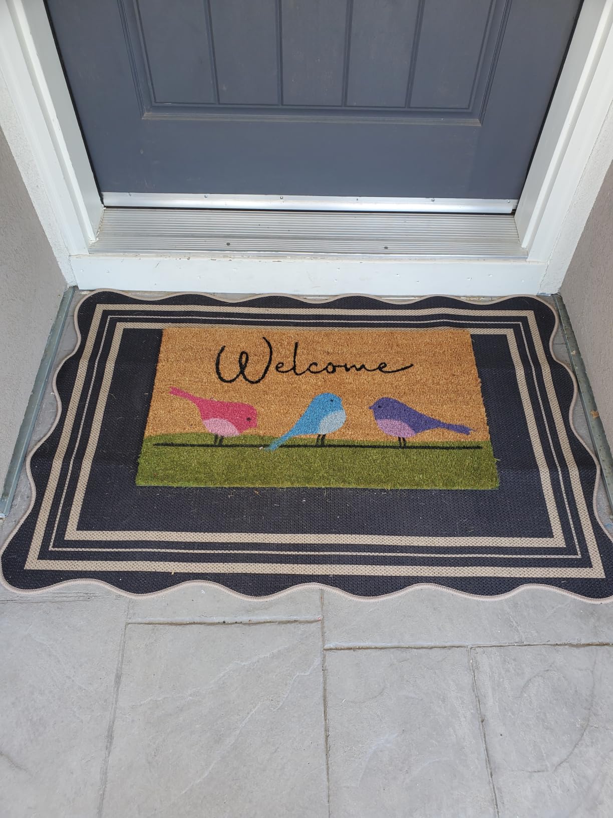 Coir Welcome Mat, Non-Slip, Colorful Birds, 17 x 29 in | 100% Natural Coir, Anti-Shedding, Durable PVC Backing, Traps Dirt and Mud, Indoor and Outdoor Entryway, Easy to Clean customer photo 2