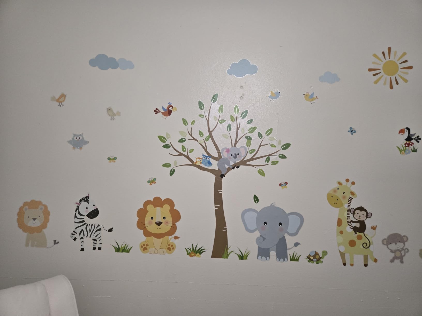 decalmile Jungle Animals Monkey Tree Elephant Lion Wall Decals Stickers | Peel and Stick Decals for Walls, DIY Wall Art Stickers, Removable & Wall-Safe, Vibrant Colors Wall Decor customer photo 1