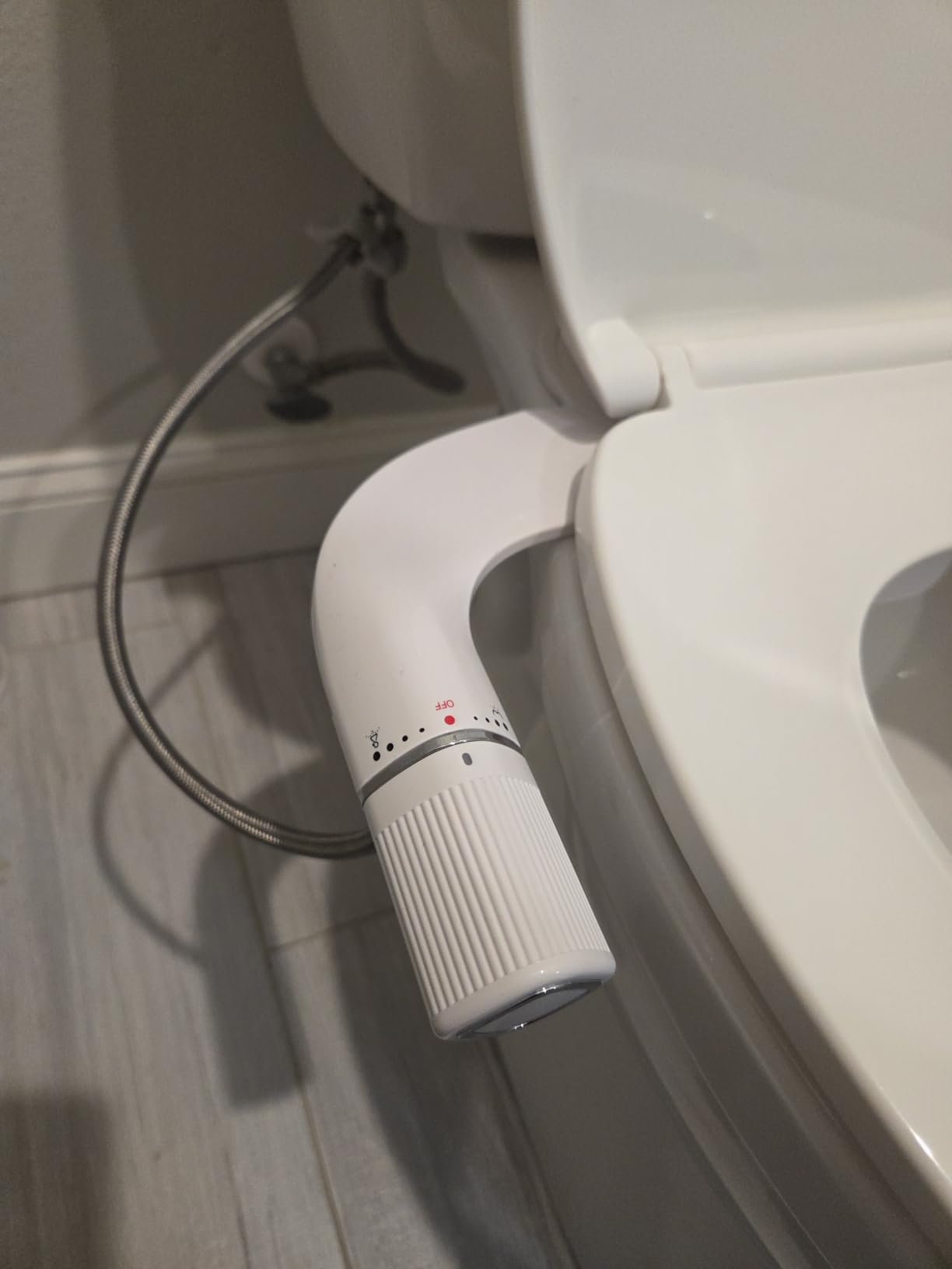 BIGCOW Ultra-Slim Bidet Attachment for Toilet - Dual Nozzle (Frontal & Rear Wash) with Adjustable Cold Water Pressure and Stainless Steel Inlet customer photo 1