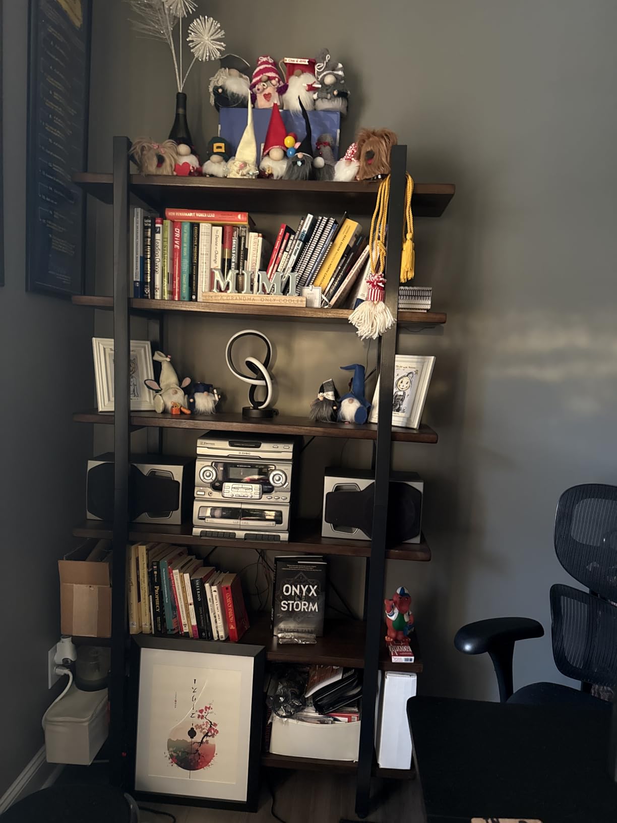 5-Tier Industrial Style Solid Wood Bookcase and Book Shelves, Rustic Wood and Metal Shelving Unit, Living Room, Modern Rustic Open Industrial Book Shelf Office, Distressed Brown (AY-02-5Tier) customer photo 1