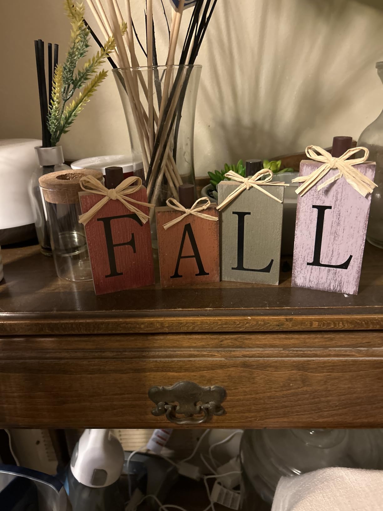 Fall Decorations for Home Thanksgiving Signs Wooden Table Sign Vintage Farmhouse Block Sign customer photo 2