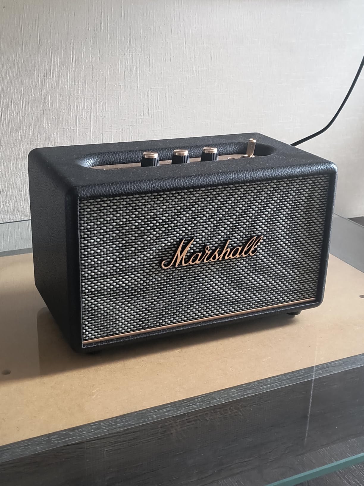 Marshall Acton III Bluetooth Home Speaker - Loud Stereo Sound with Bass and Treble Controls, Plug-in Powered, 3.5mm Aux Input, Cream customer photo 1