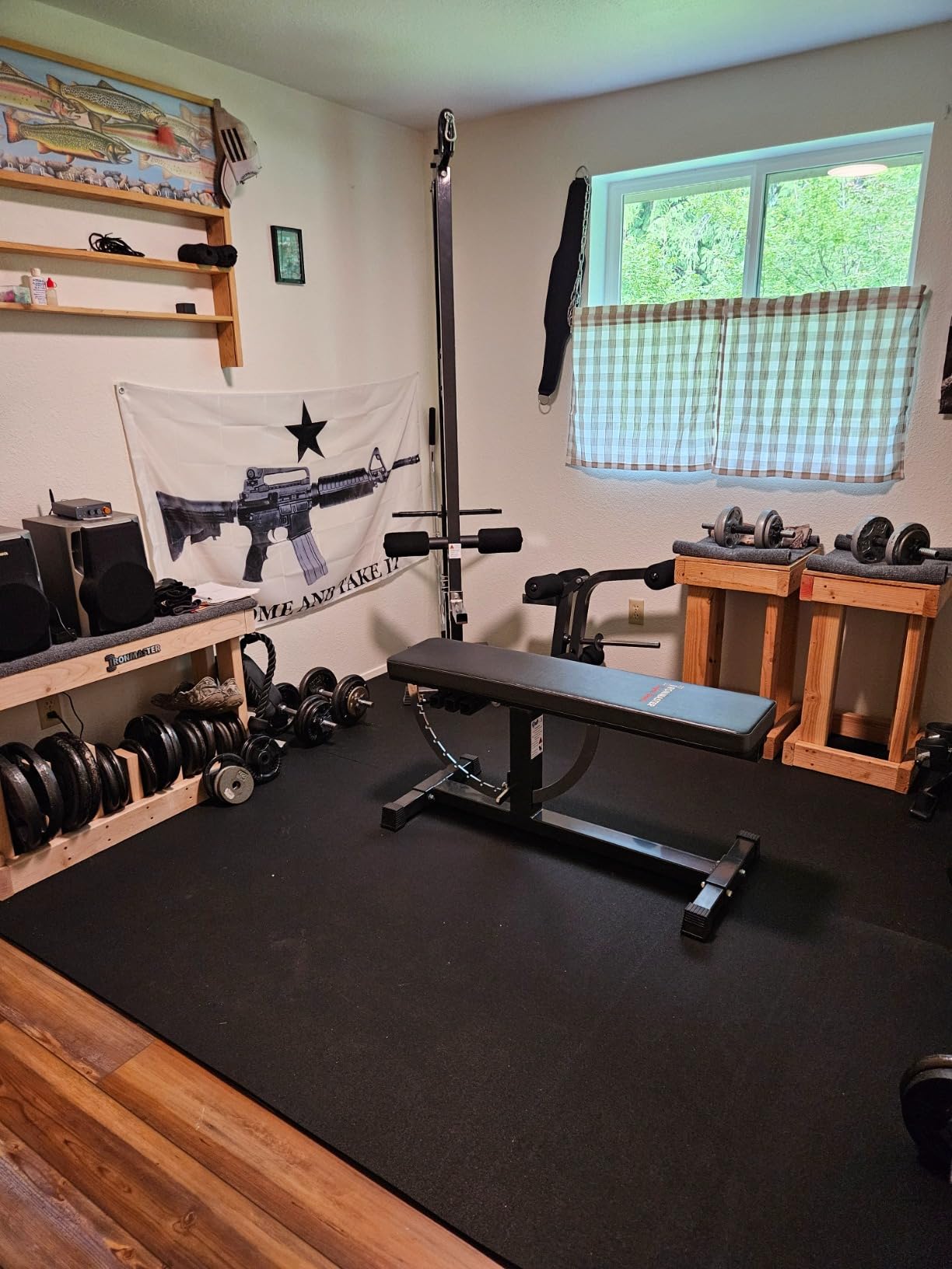 American Floor Mats 3/8in (9mm) Thick Solid Black 4' x 5' Heavy Duty Rubber Rolls, Protective Exercise Mats, Home Gym Rubber Flooring customer photo 2