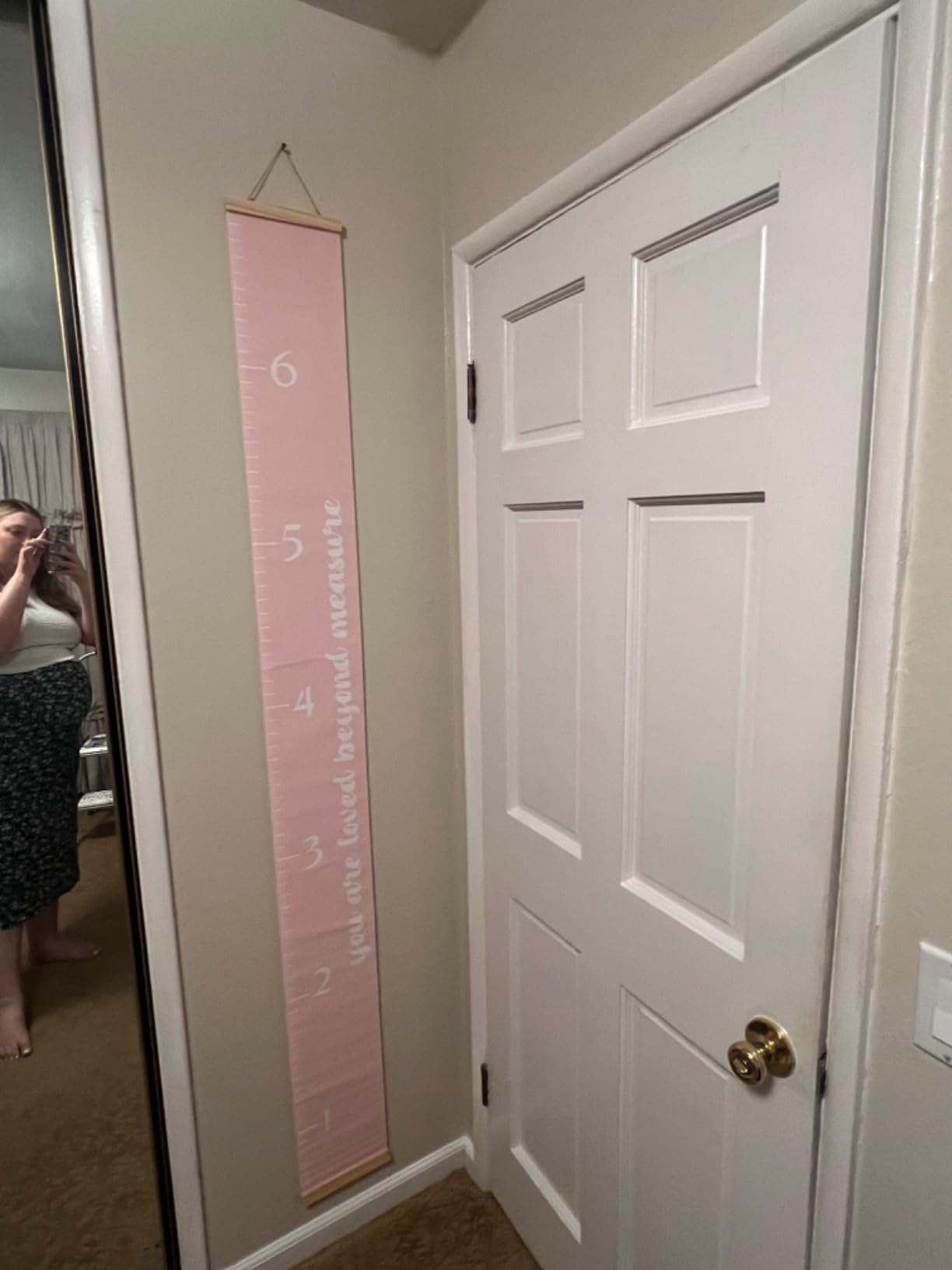 Morxy Canvas Growth Chart for Kids - Unisex Kids Room Wall Decor - Measuring Height Chart (Plain Beige) customer photo 1