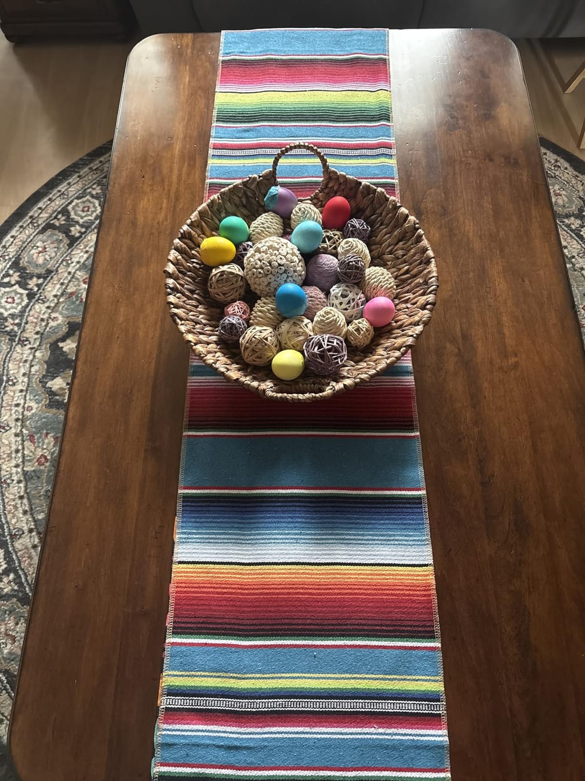 Tartaglia 6 Pack Mexican Table Runners 14x84 in Fiesta Party Decorations Serape Table Runner Rainbow Striped Boho Style customer photo 2