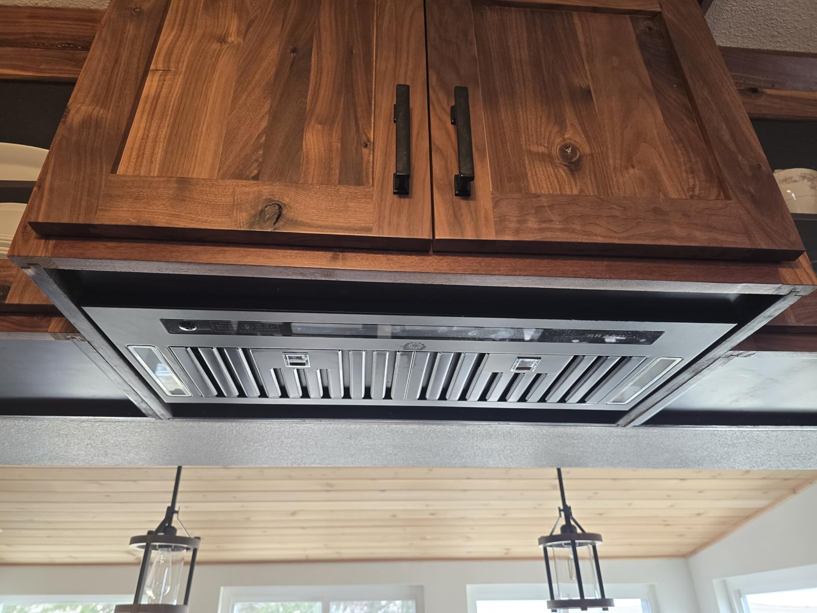 BRANO Range Hood Insert 36 Inch, 900 CFM Smart Voice/Gesture/Touch Control, 4 Speed Exhaust Fan, Stainless Steel Kitchen Hood with Charcoal Filter, Ducted/Ductless Convertible customer photo 1