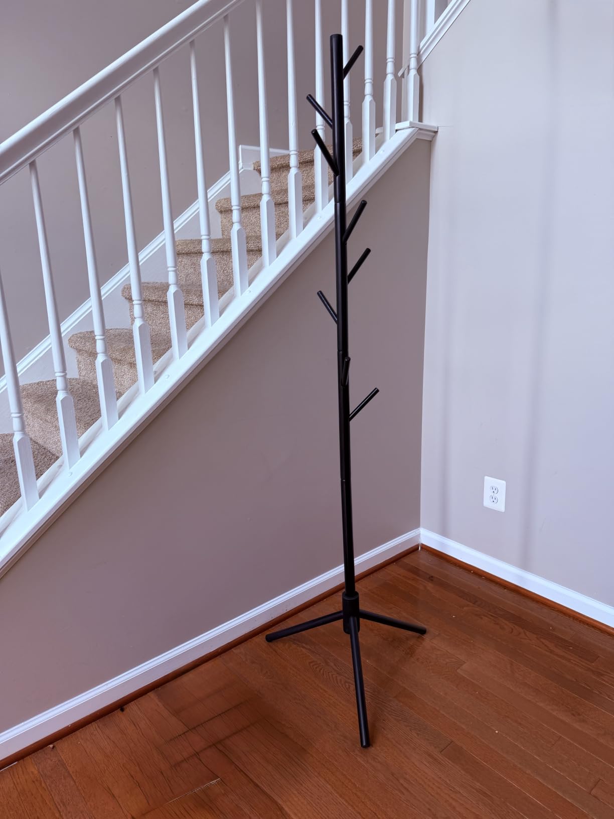 WANGMUXIA Coat Rack, Freestanding Coat Rack with 8 Hooks and 3 Adjustable Size Tree Coat Racks for Bedroom, Hallway, Entrance, Office customer photo 1