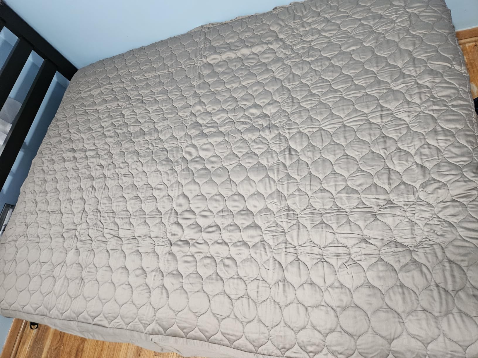 100% Cotton Organic Mattress Pad - Breathable & Cooling Mattress Protector King Size - Premium 300GSM Quilted and Machine Washable - Fairtrade & GOTS Certified Bed Protector (White, King) customer photo 1