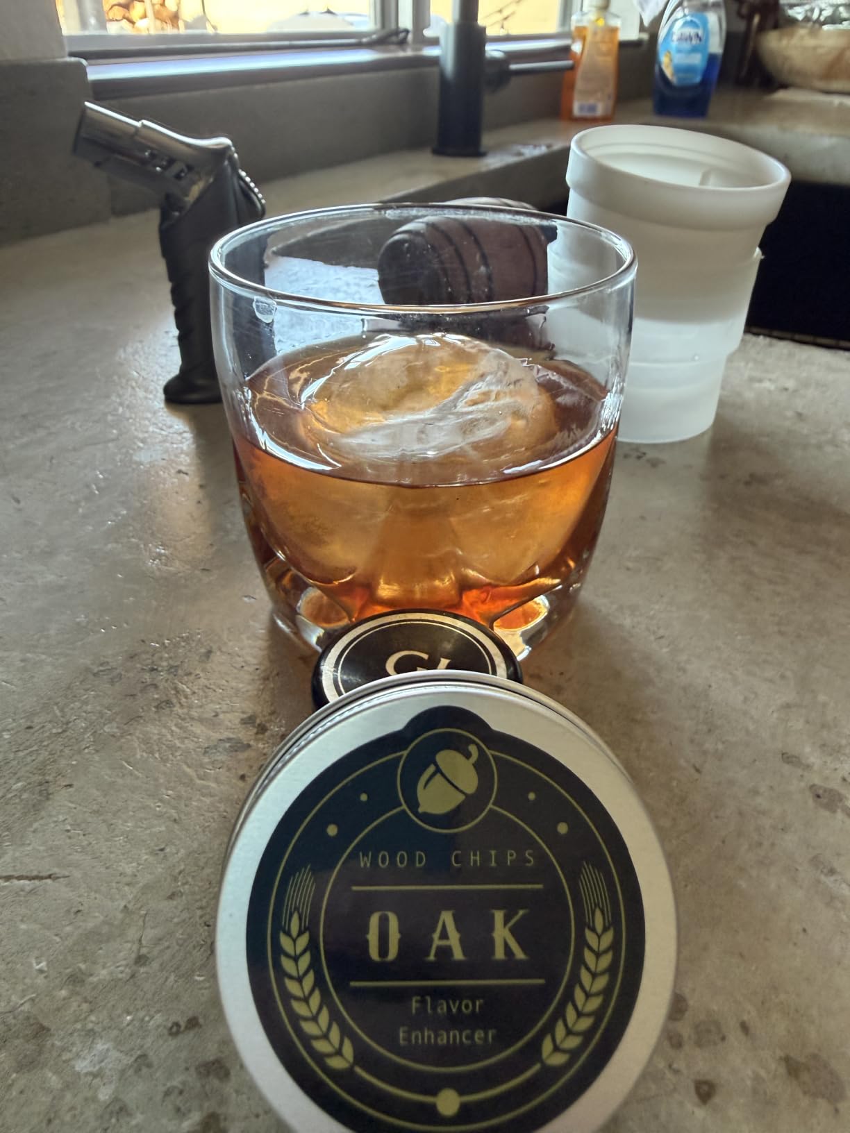 Whiskey Smoker Kit with Torch - 6 Flavors Wood Chips, 2 Glasses, 2 Ice Ball Molds - Cocktail Smoker Infuser Kit, Old Fashioned Drink Smoker Kit, Birthday Bourbon Whiskey Gifts for Men, Dad (NO Butane) customer photo 2