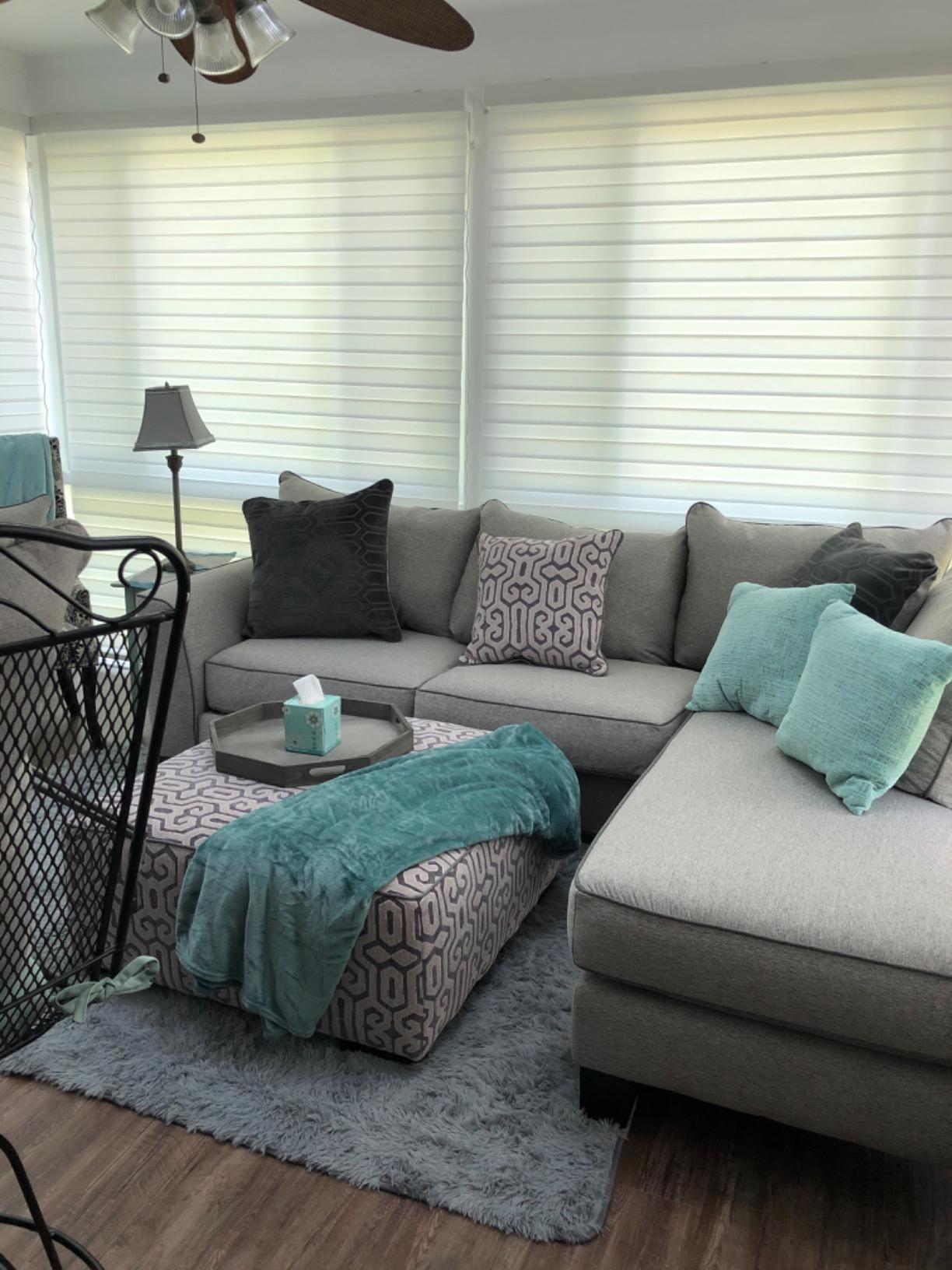 Yoolax Motorized Zebra Blinds with Remote, Room Darkening Smart Blinds | Works with Alexa, Google Home, Apple Home, Electric Dual Layer Shades for Windows Home Office, Privacy Control, Custom Size customer photo 2