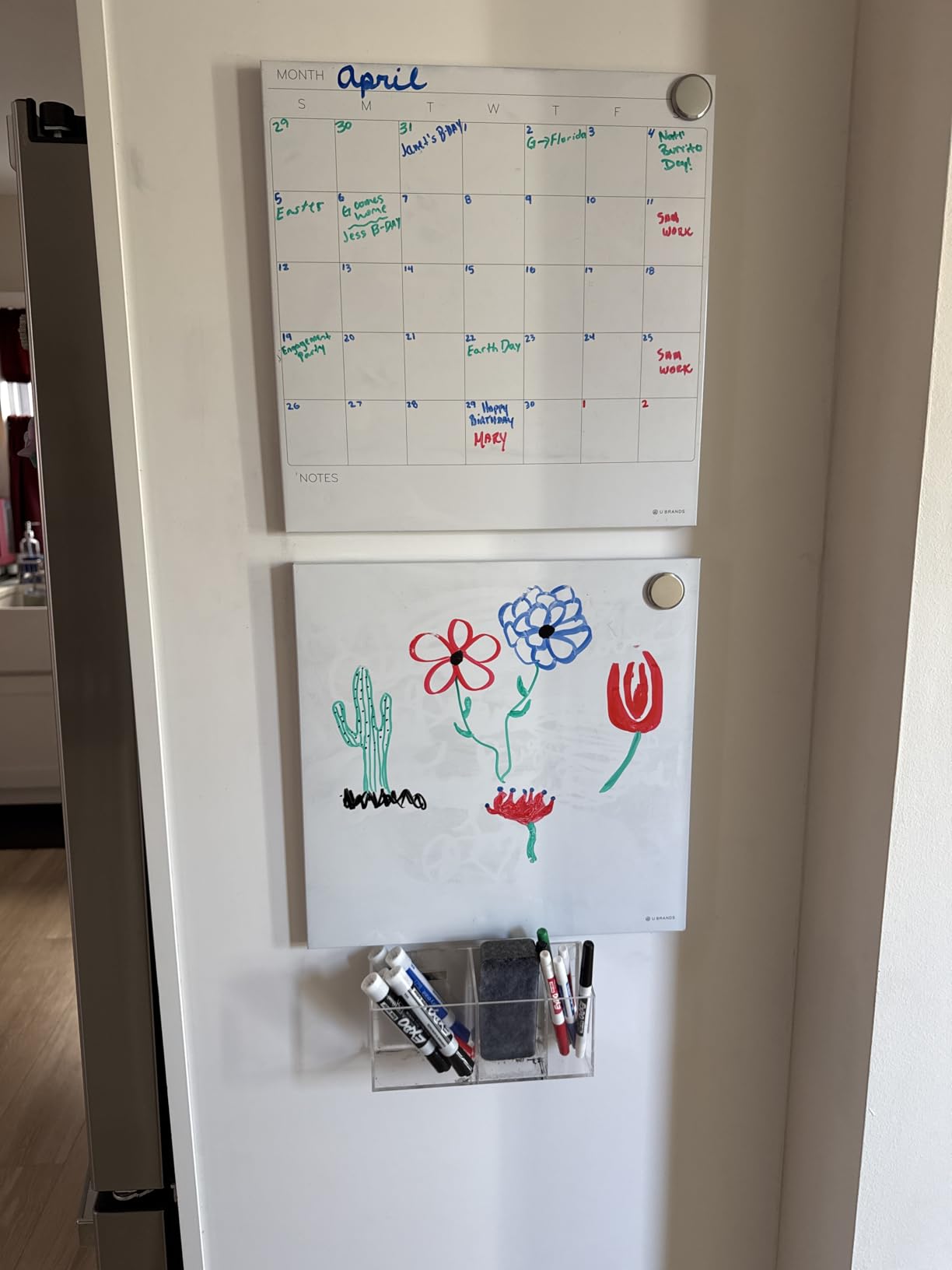 White Board Calendar Dry Erase for Wall, 36