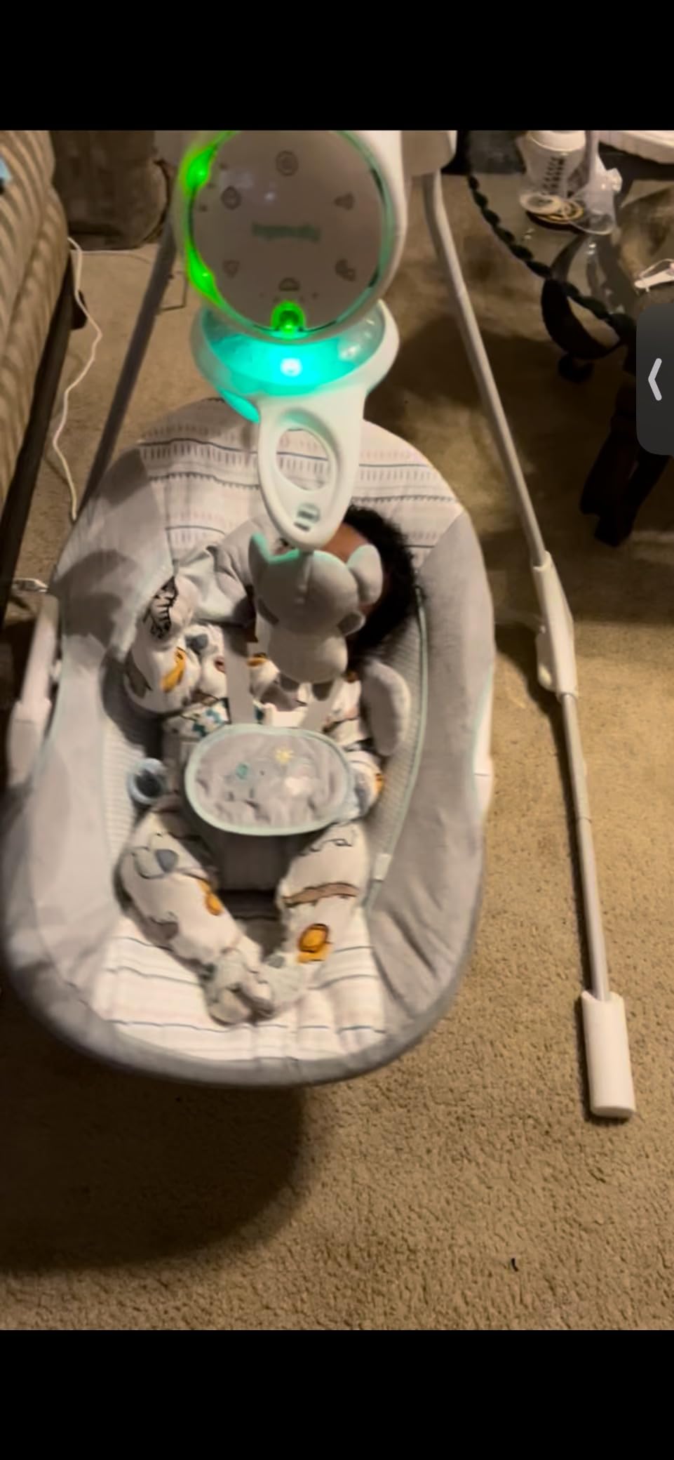 Ingenuity InLighten 5-Speed Baby Swing - Swivel Infant Seat, 5 Point Safety Harness, Nature Sounds, Lights - Nally Owl customer photo 1