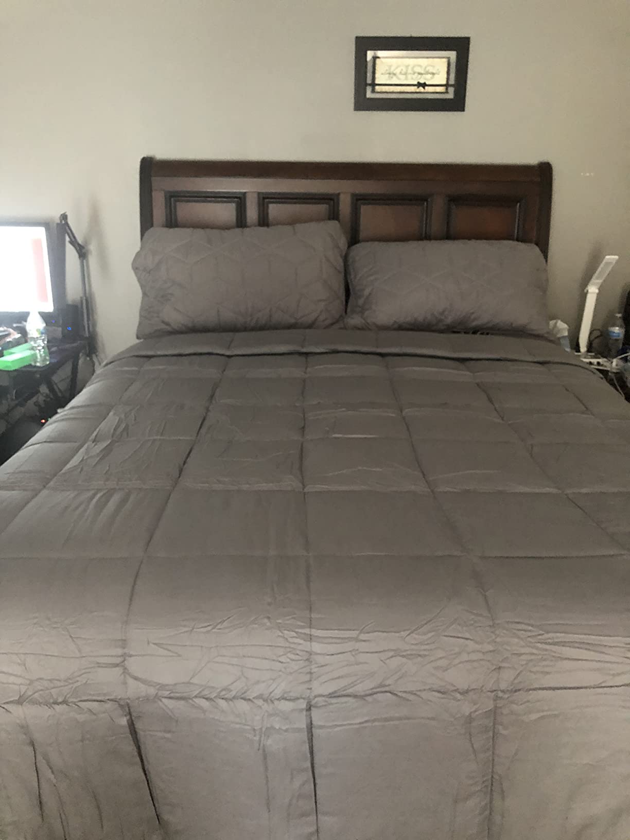 100% Viscose from Bamboo Cooling Comforter Queen Size for Hot Sleepers, Breathable Summer Duvet Insert, Hypoallergenic Cloud Soft Silky Marshmallow Puff Feel, All Season (88x88 Inches, Grey) customer photo 2