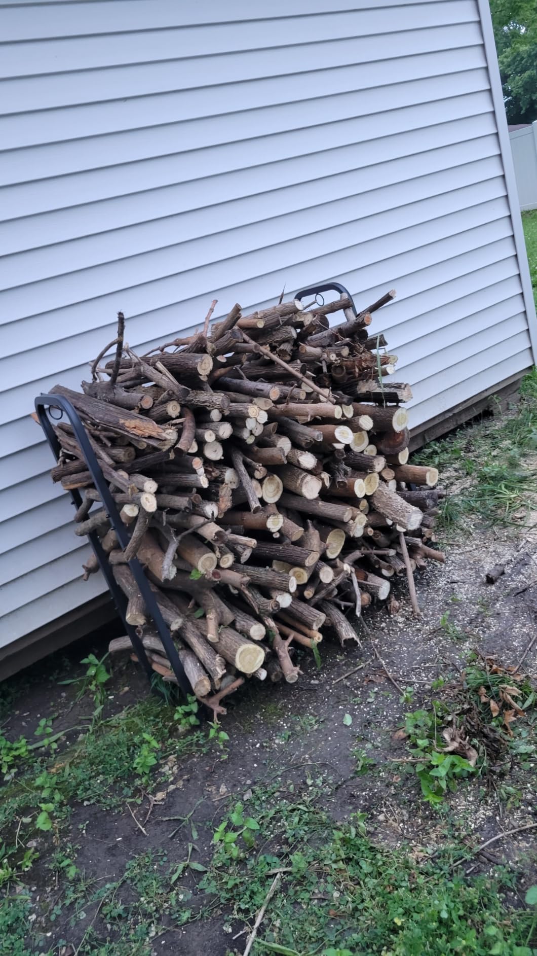 Mr IRONSTONE 8ft Firewood Rack Outdoor Indoor, Upgraded Heavy Duty Adjustable Fire Wood Rack Holds Up to 4500lbs, Fireplace Log Holder Wood Storage for Porch Patio, Easy Assembly customer photo 2