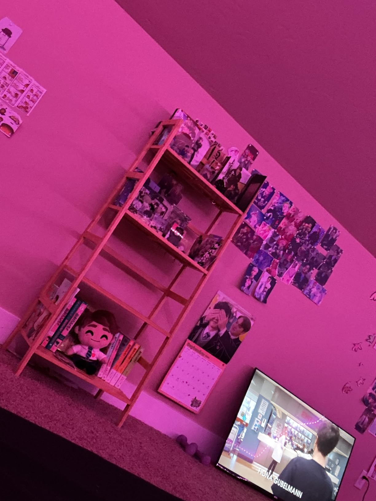 Homykic Pink Ladder Shelf, 4-Tier Bamboo Bookshelf & Bookcase Organizer | 49.2