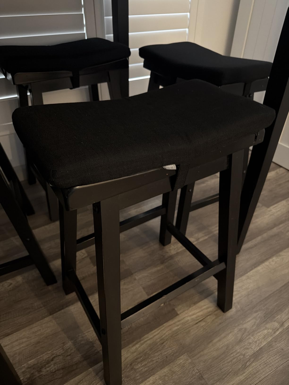 baibu Memory Foam Saddle Stool Cushions, 18 x 9.5 x 1.5 Inch, 4 Pack, Black customer photo 2