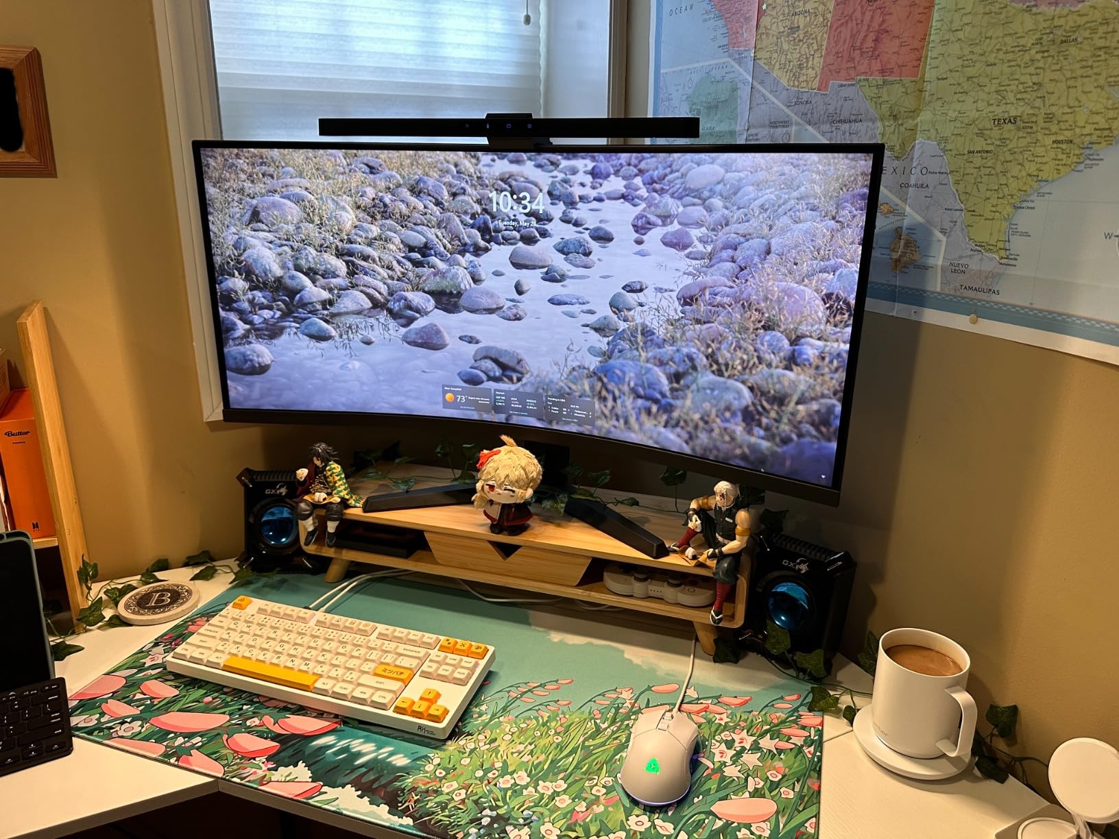 ONWAY Curved Monitor Light Bar with Wireless Remote, Monitor Auto-Dimming and Camera Base, Applicable to All Screens. No Screen Glare, for Home Office customer photo 1