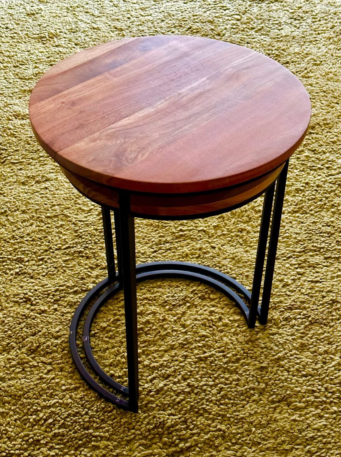 BIRDROCK HOME Wooden Nesting Side Tables - Mid Century Modern Stackable Coffee Table - Space-Saving Wooden End Table for Living Room, Bedroom, Centerpiece, Office, Balcony - Natural Mango Wood - 2 Set customer photo 2